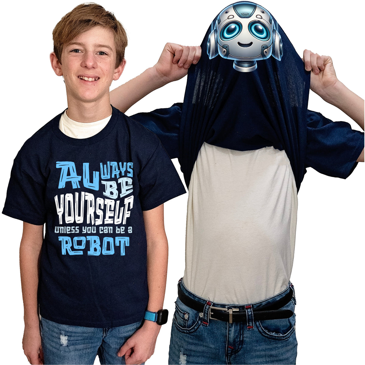 Always Be Yourself Unless You Can Be A Robot Flip Shirt - Funny Robot Face T-Shirt Flip Tee