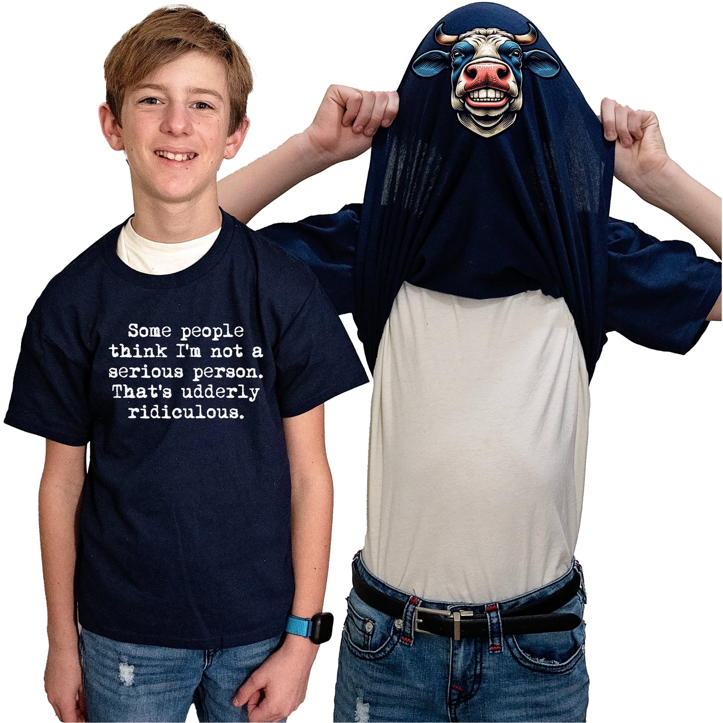 Udderly Ridiculous Flip Shirt - Funny Cow Quote Flip Tee