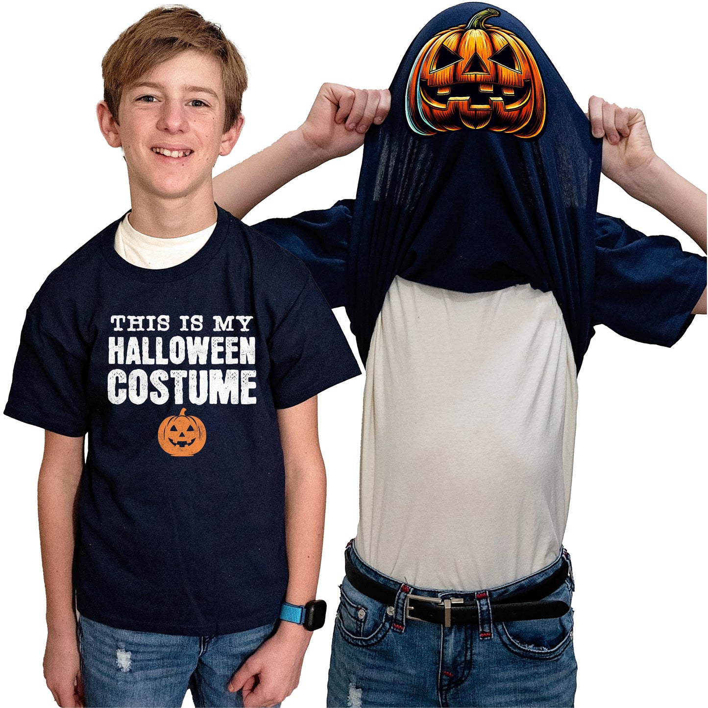This Is My Halloween Costume Jack-o-Lantern Flip Shirt - Funny Pumpkin Flip Tee