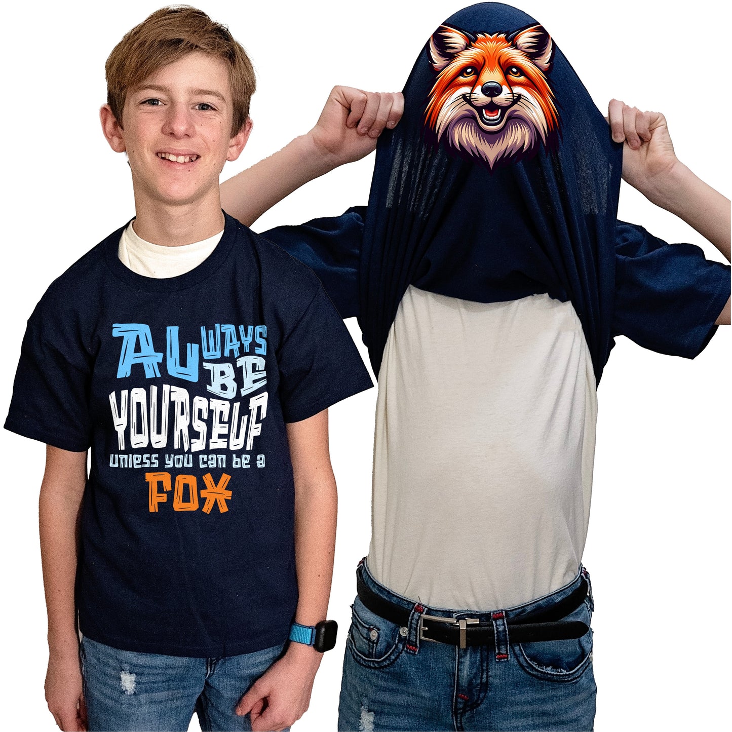 Always Be Yourself Unless You Can Be A Fox Flip Shirt - Funny Fox Face T-Shirt Flip Tee