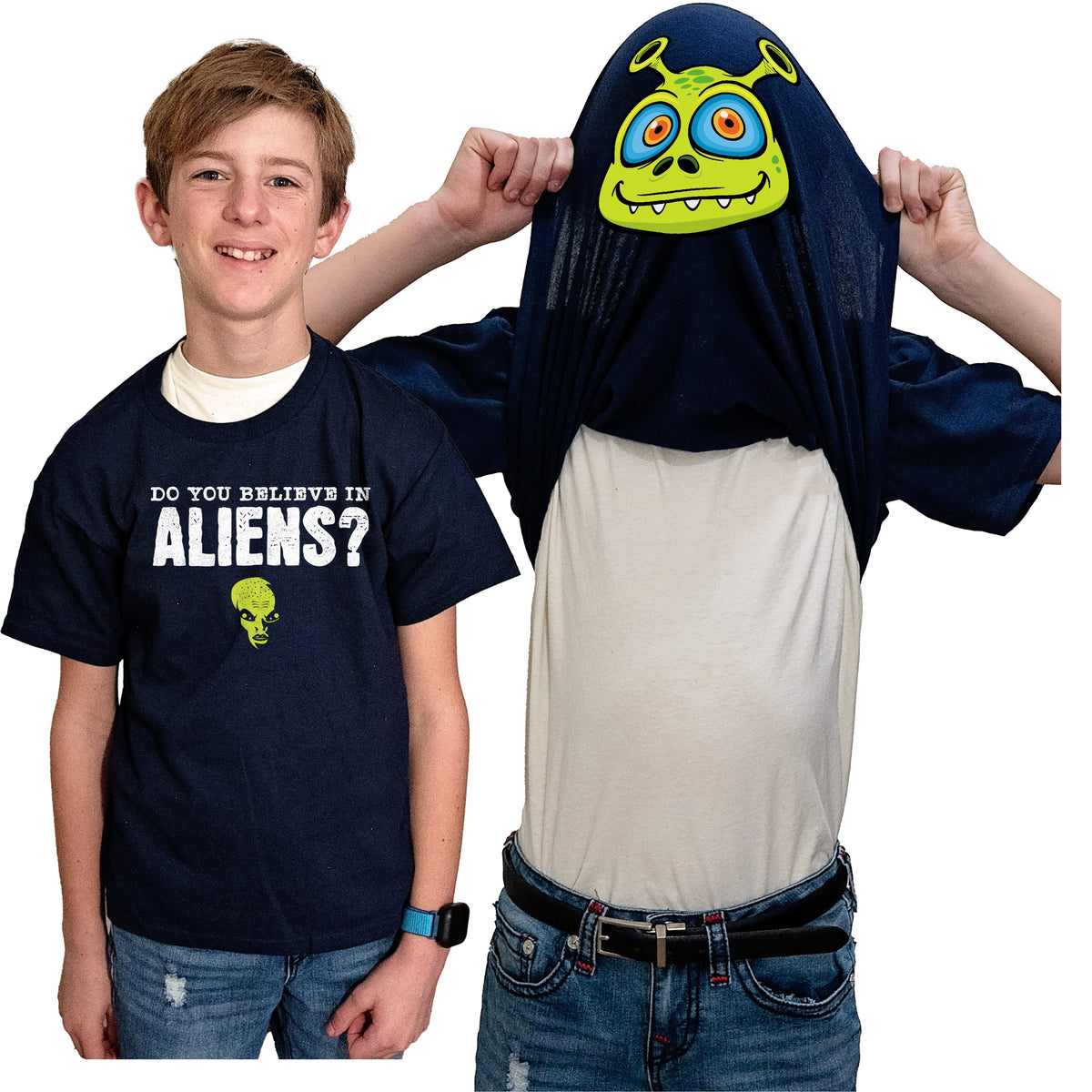 Do You Believe In Aliens? Funny Flip Shirt - Alien T-Shirt