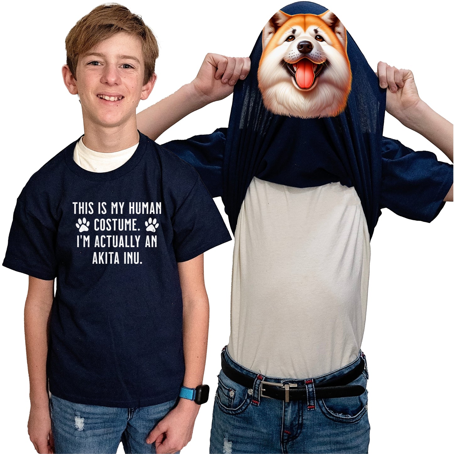 I'm Really An Akita Inu Flip Shirt - Funny Dog Owner T-Shirt Flip Tee