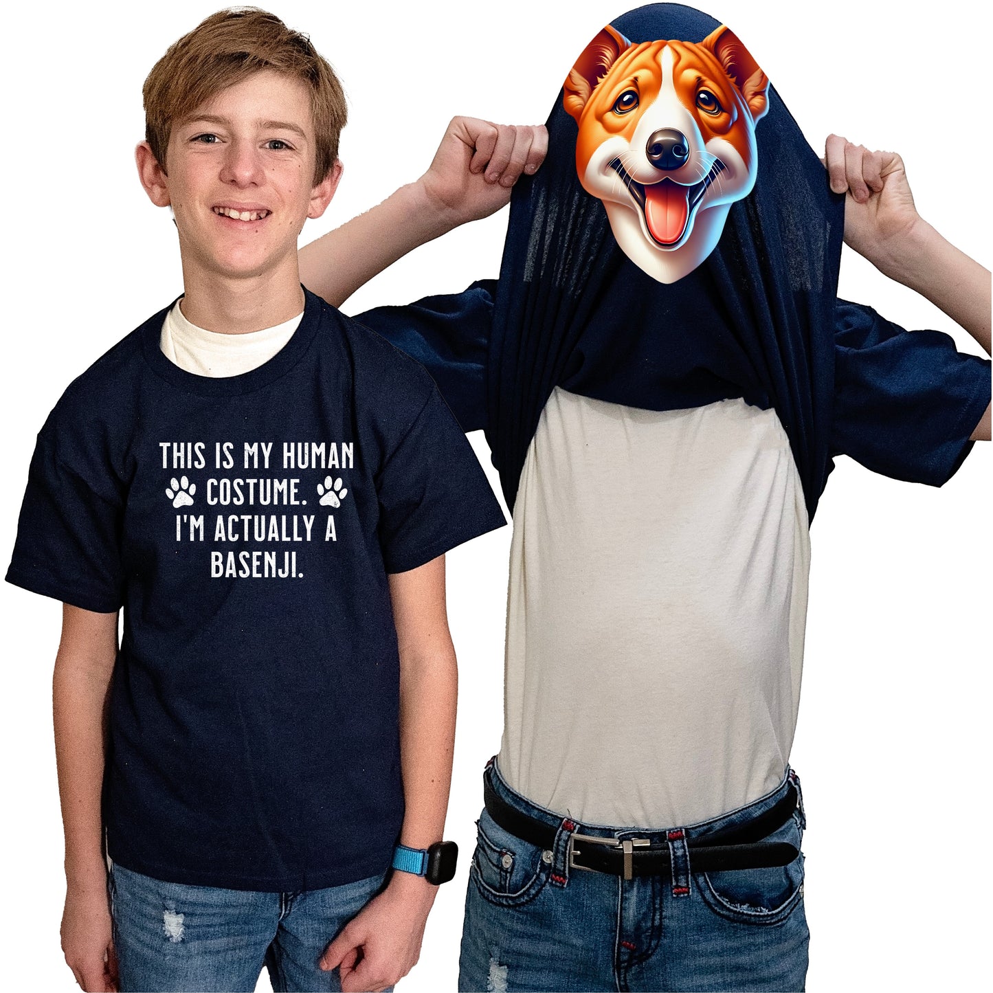 I'm Really A Basenji Flip Shirt - Funny Dog Owner T-Shirt Flip Tee