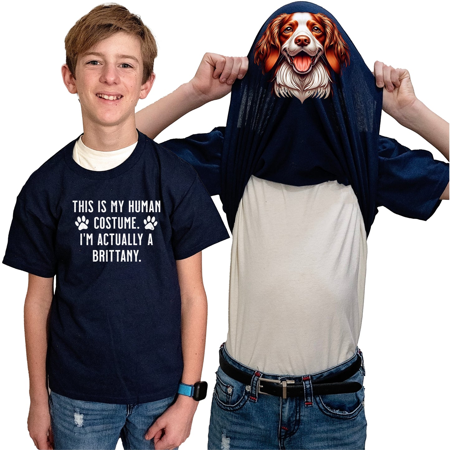 I'm Really A Brittany Flip Shirt - Funny Dog Owner T-Shirt Flip Tee