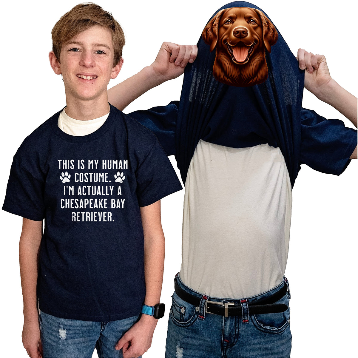 I'm Really A Chesapeake Bay Retriever Flip Shirt - Funny Dog Owner T-Shirt Flip Tee