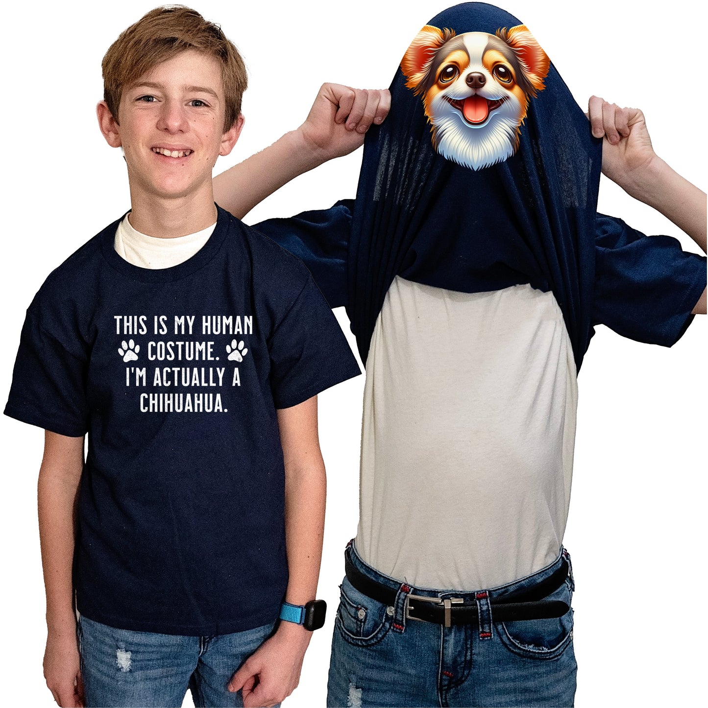 I'm Really A Chihuahua Flip Shirt - Funny Dog Owner T-Shirt Flip Tee