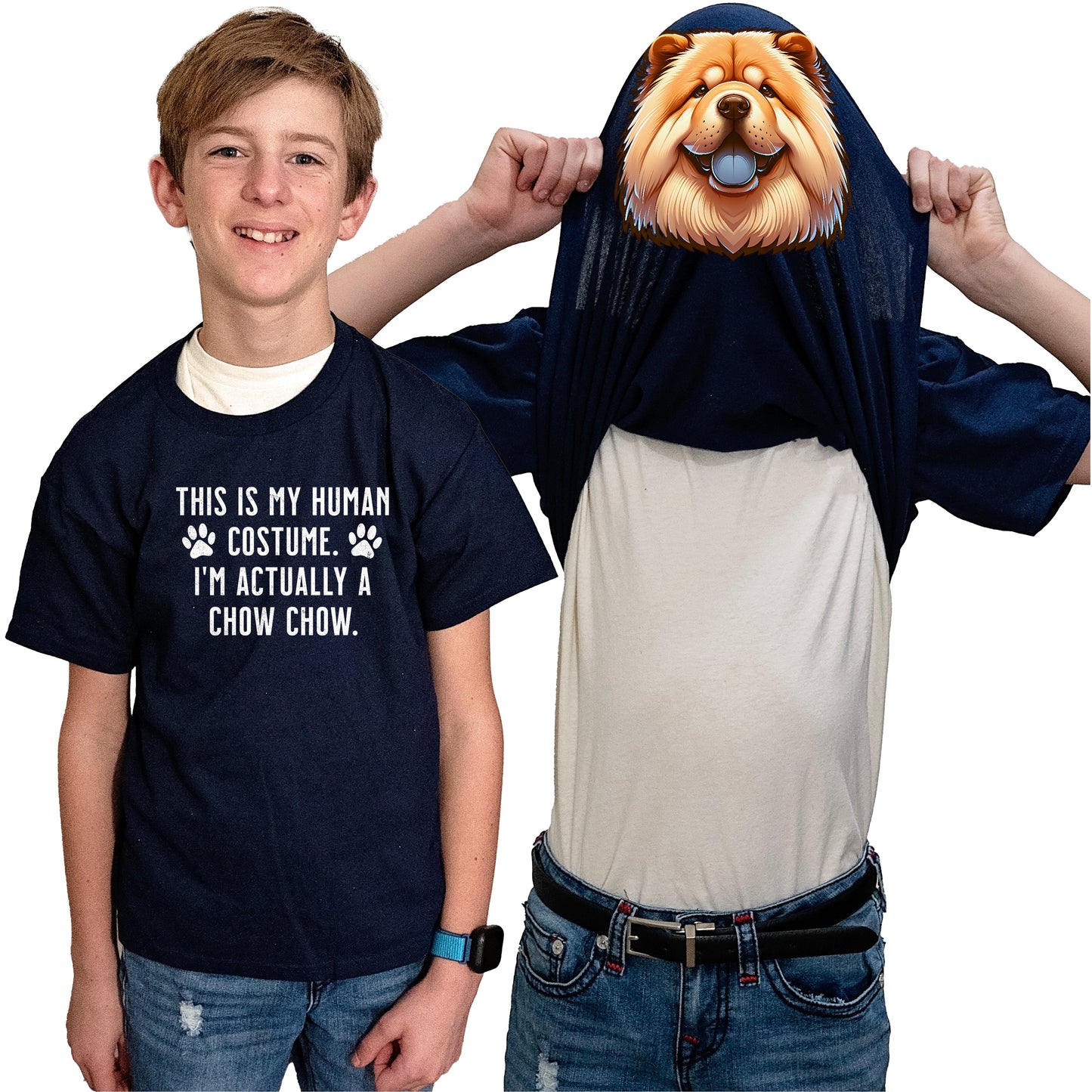 I'm Really A Chow Chow Flip Shirt - Funny Dog Owner T-Shirt Flip Tee
