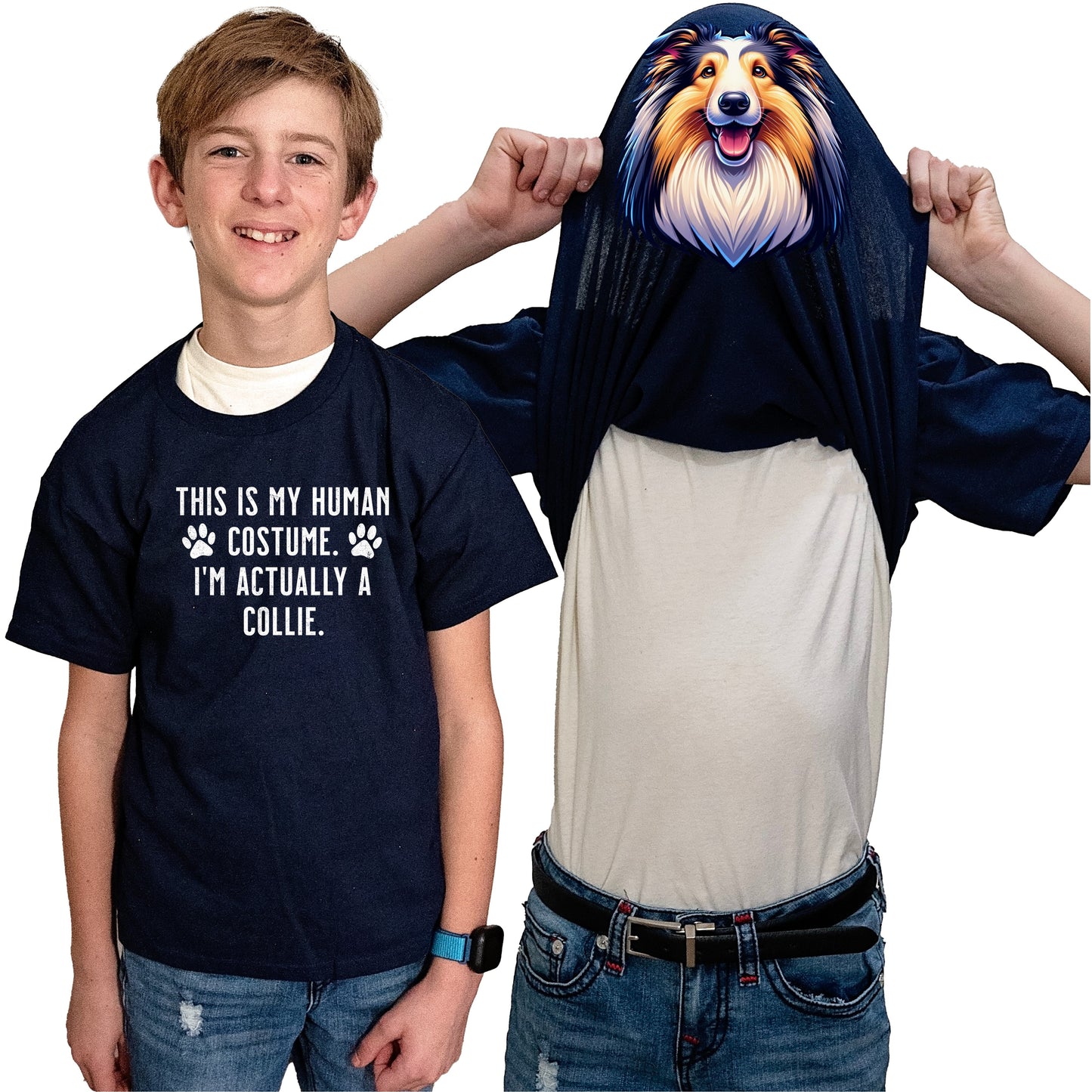 I'm Really A Collie Flip Shirt - Funny Dog Owner T-Shirt Flip Tee