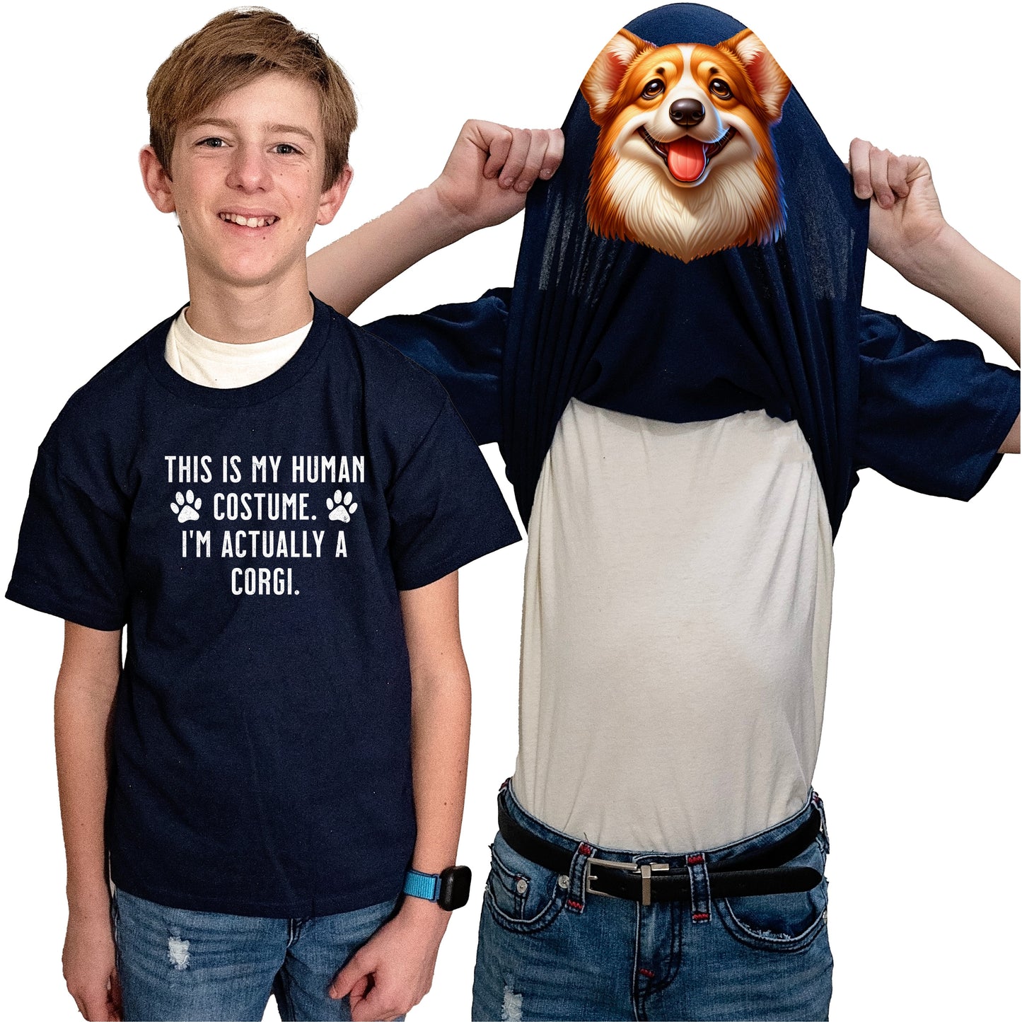 I'm Really A Corgi Flip Shirt - Funny Dog Owner T-Shirt Flip Tee