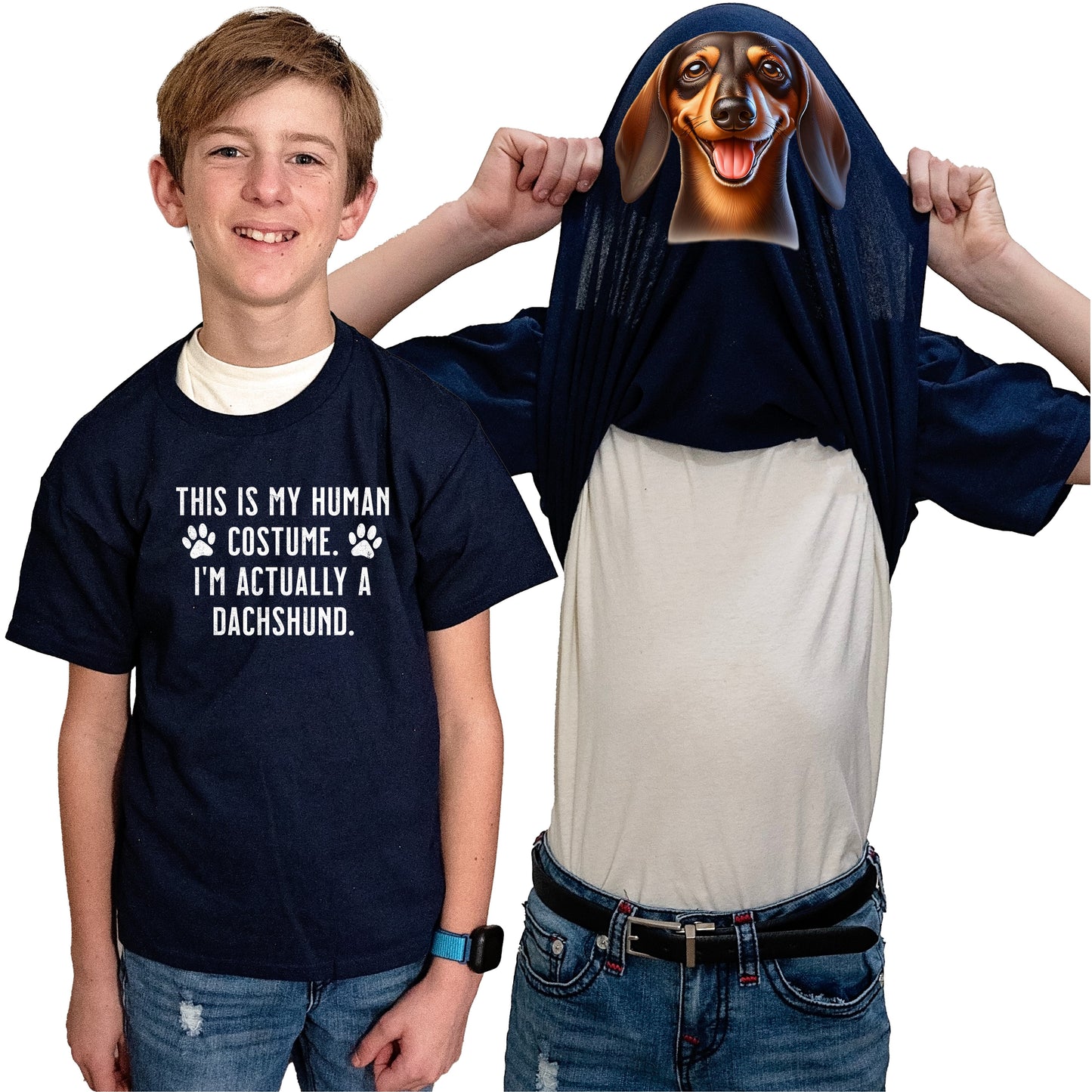 I'm Really A Dachshund Flip Shirt - Funny Dog Owner T-Shirt Flip Tee