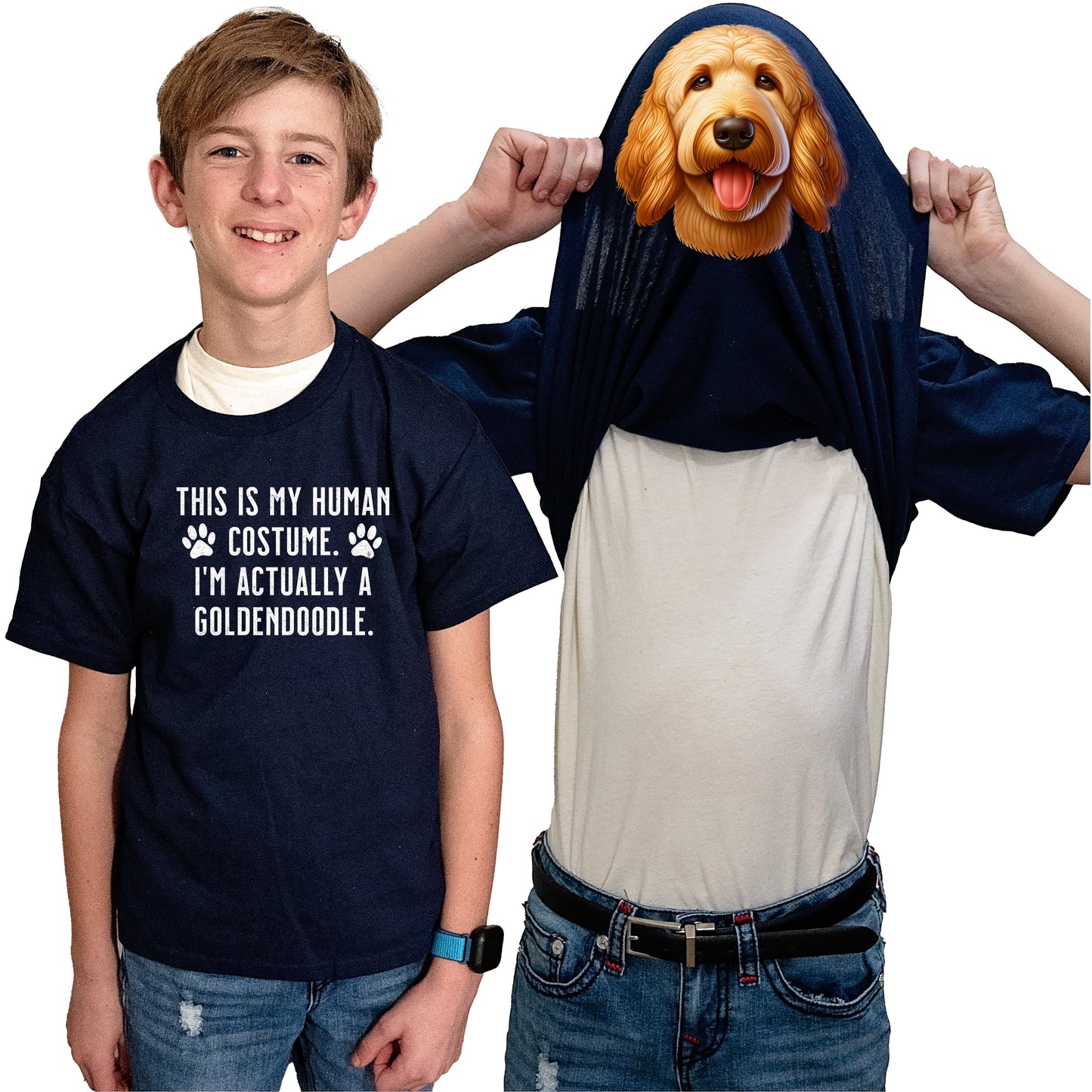 I'm Really A Goldendoodle Flip Shirt - Funny Dog Owner T-Shirt Flip Tee