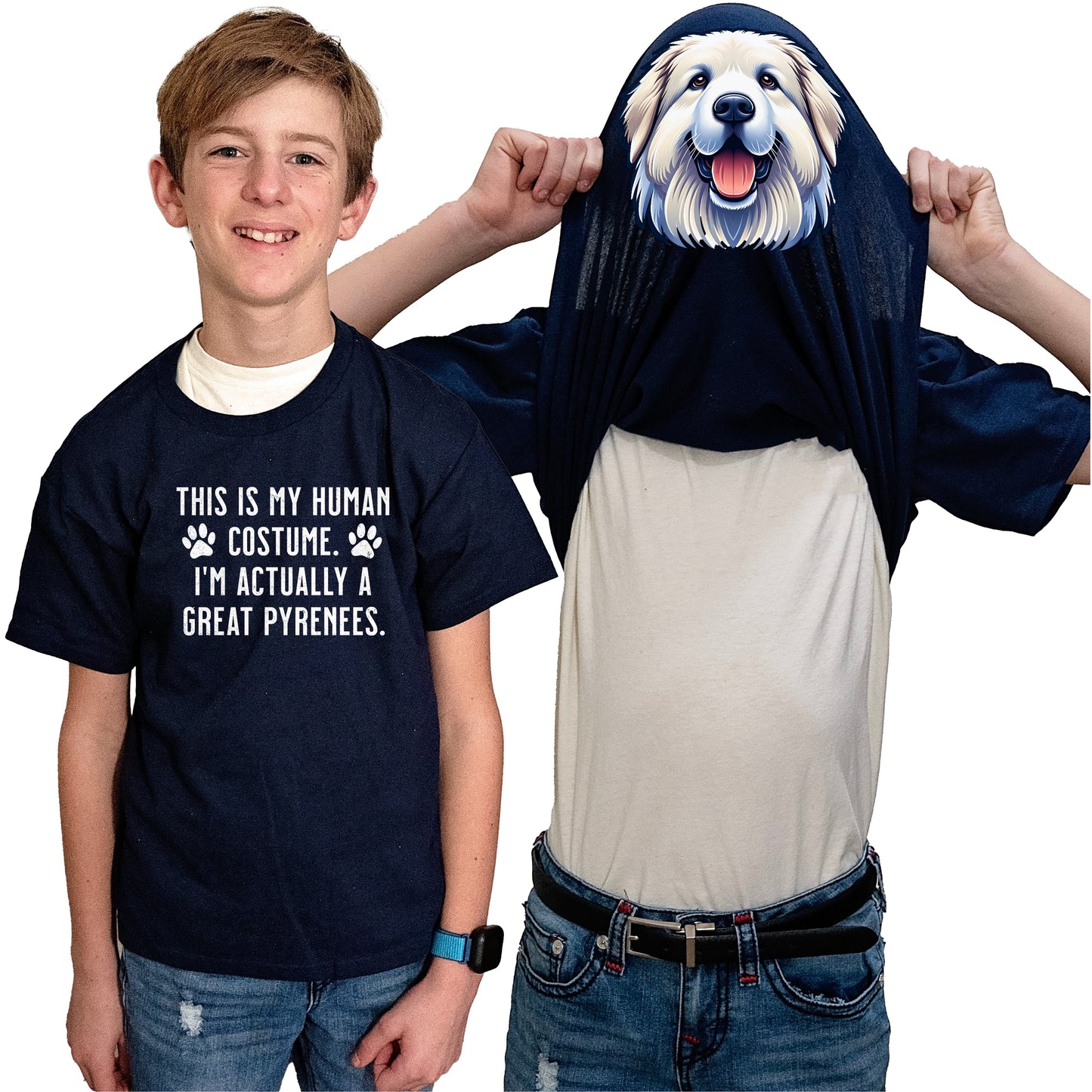 I'm Really A Great Pyrenees Flip Shirt - Funny Dog Owner T-Shirt Flip Tee