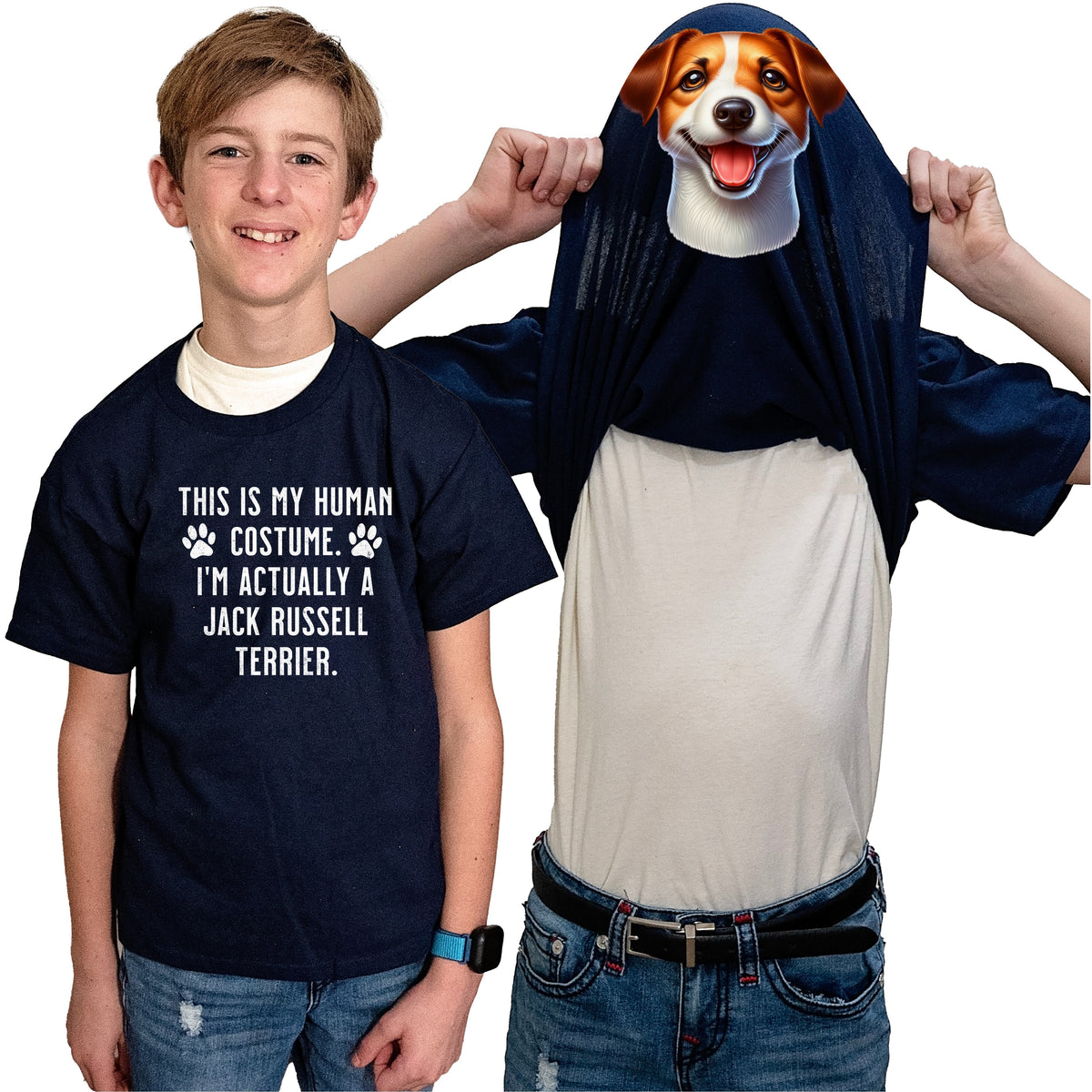 I'm Really A Jack Russell Terrier Flip Shirt - Funny Dog Owner T-Shirt Flip Tee