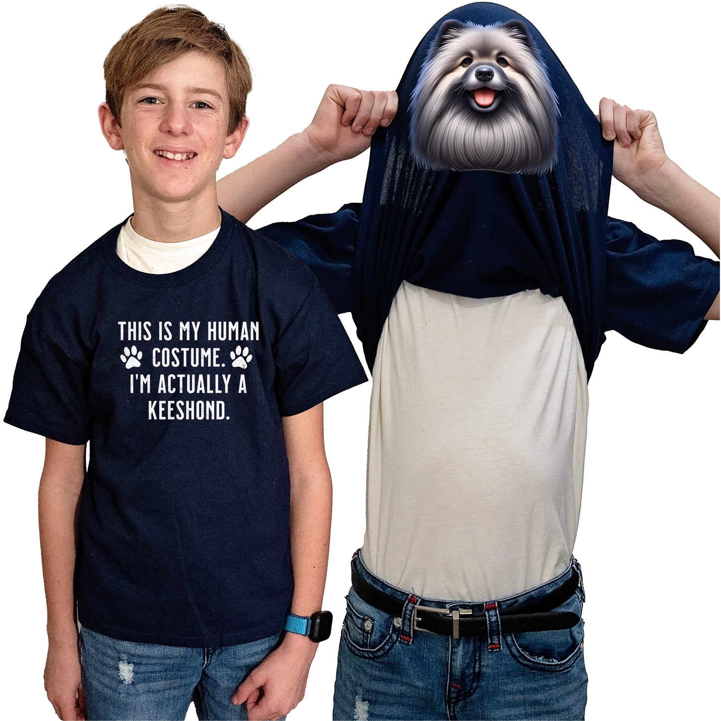 I'm Really A Keeshond Flip Shirt - Funny Dog Owner T-Shirt Flip Tee
