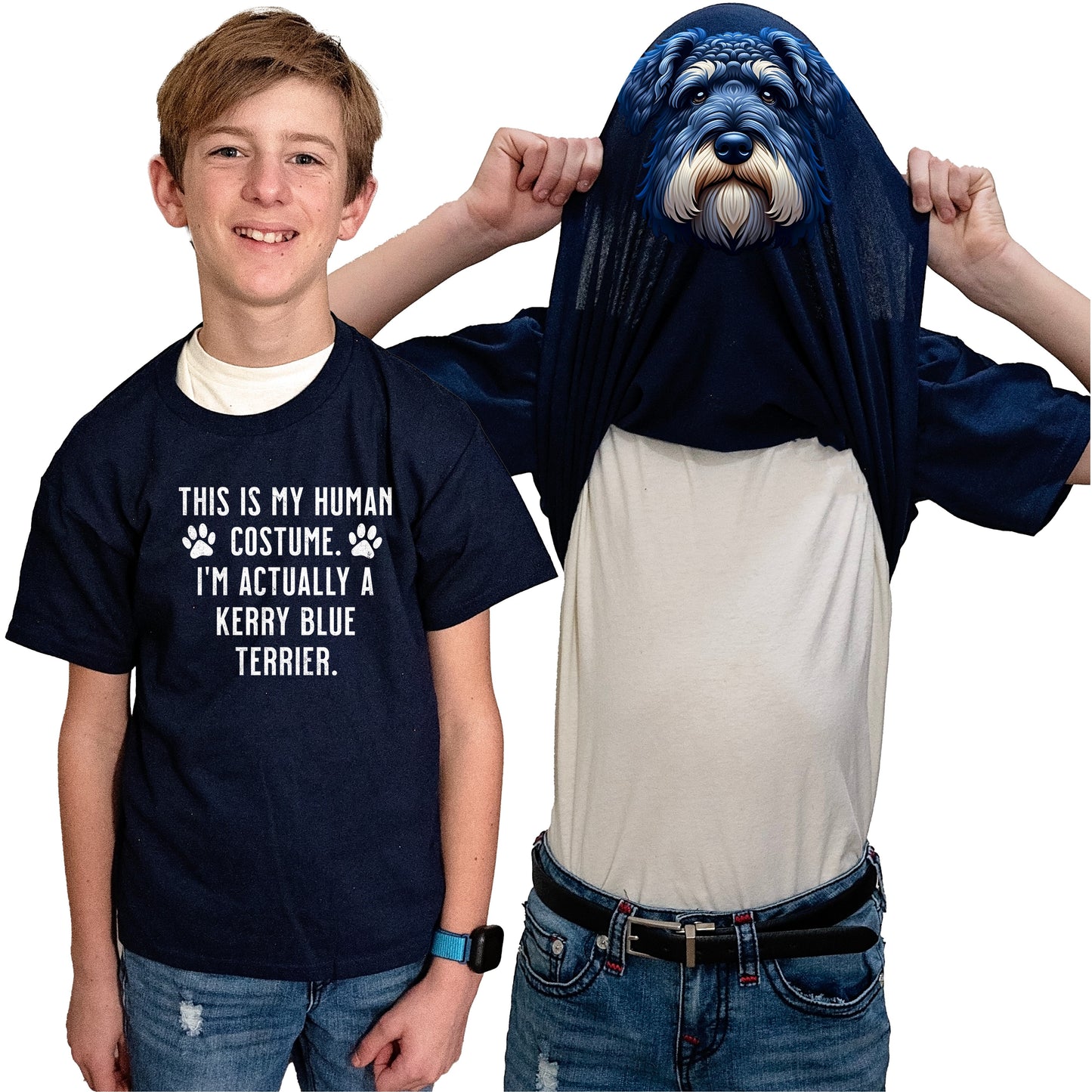 I'm Really A Kerry Blue Terrier Flip Shirt - Funny Dog Owner T-Shirt Flip Tee