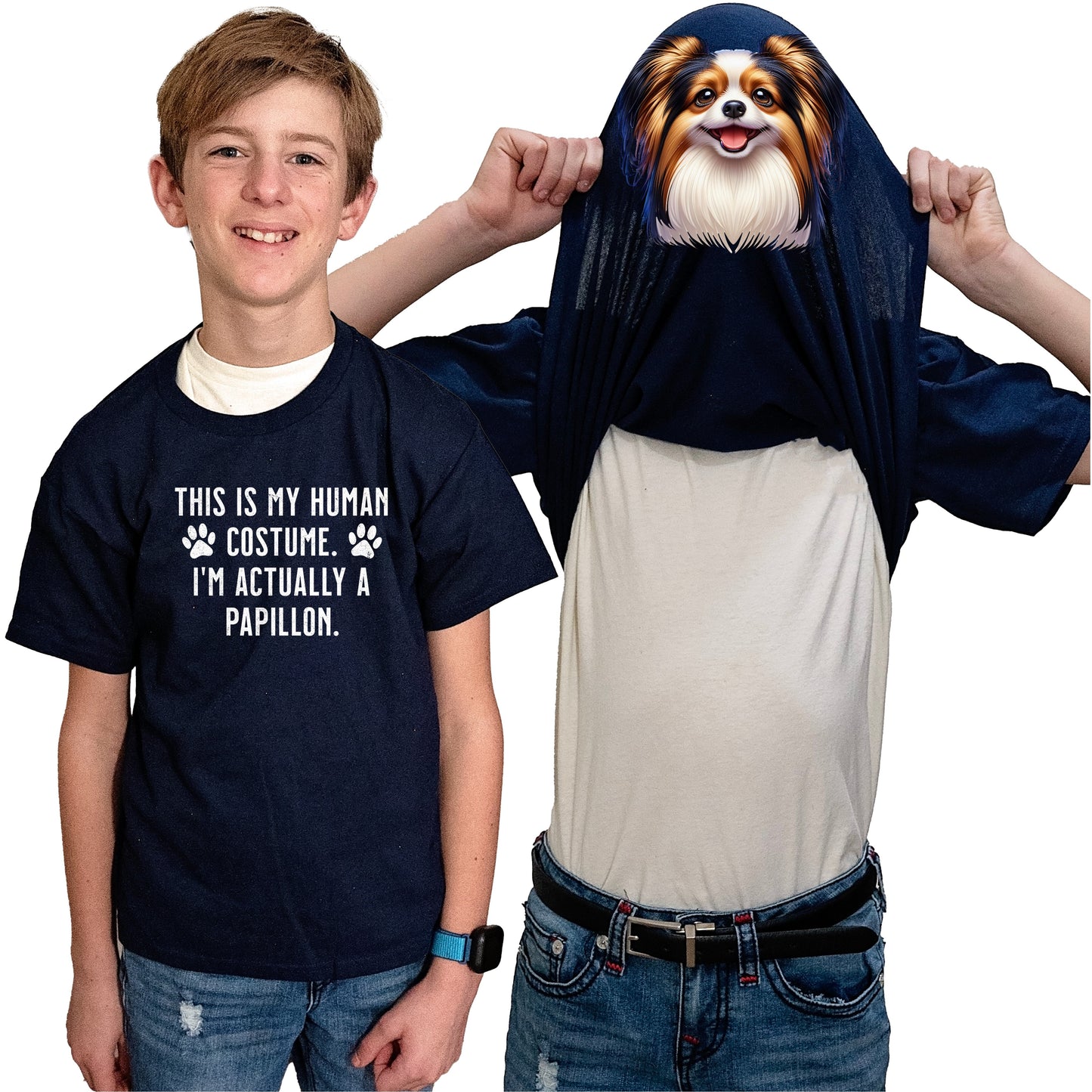 I'm Really A Papillon Flip Shirt - Funny Dog Owner T-Shirt Flip Tee