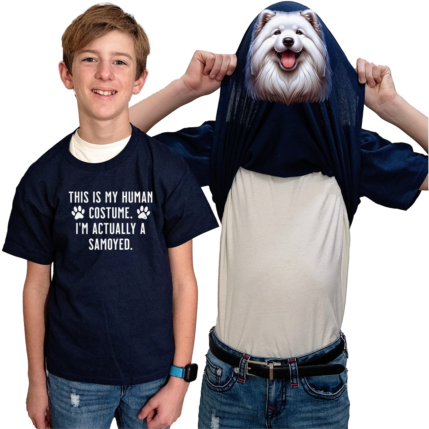 I'm Really A Samoyed Flip Shirt - Funny Dog Owner T-Shirt Flip Tee
