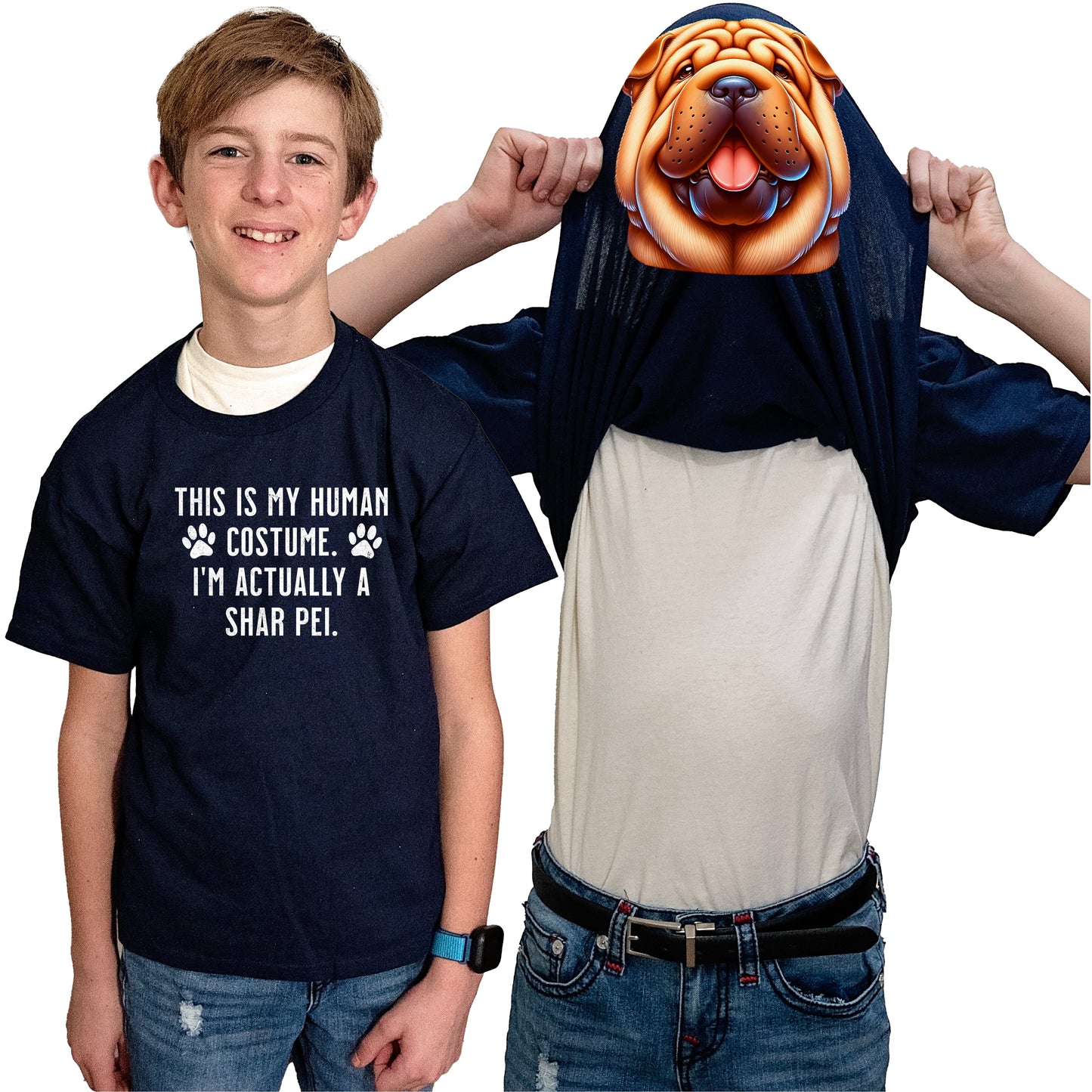 I'm Really A Shar Pei Flip Shirt - Funny Dog Owner T-Shirt Flip Tee
