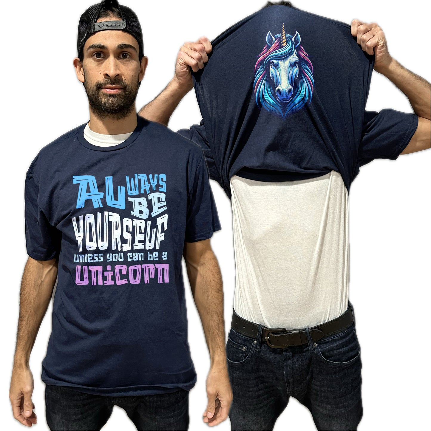 Always Be Yourself Unless You Can Be A Unicorn Flip Shirt - Funny Unicorn Face T-Shirt Flip Tee