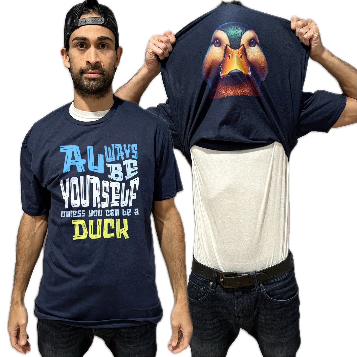 Always Be Yourself Unless You Can Be A Duck Flip Shirt - Funny Duck Face T-Shirt Flip Tee