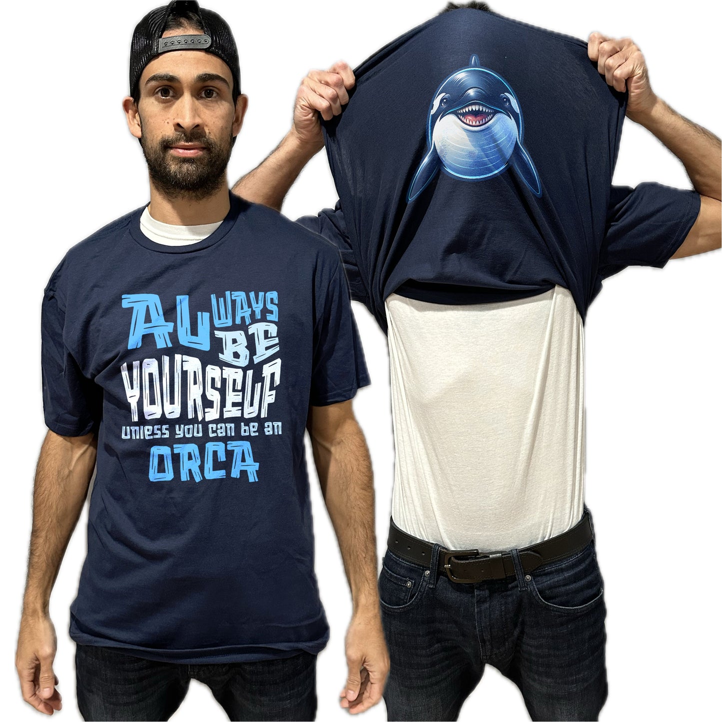 Always Be Yourself Unless You Can Be An Orca Flip Shirt - Funny Killer Whale Face T-Shirt Flip Tee