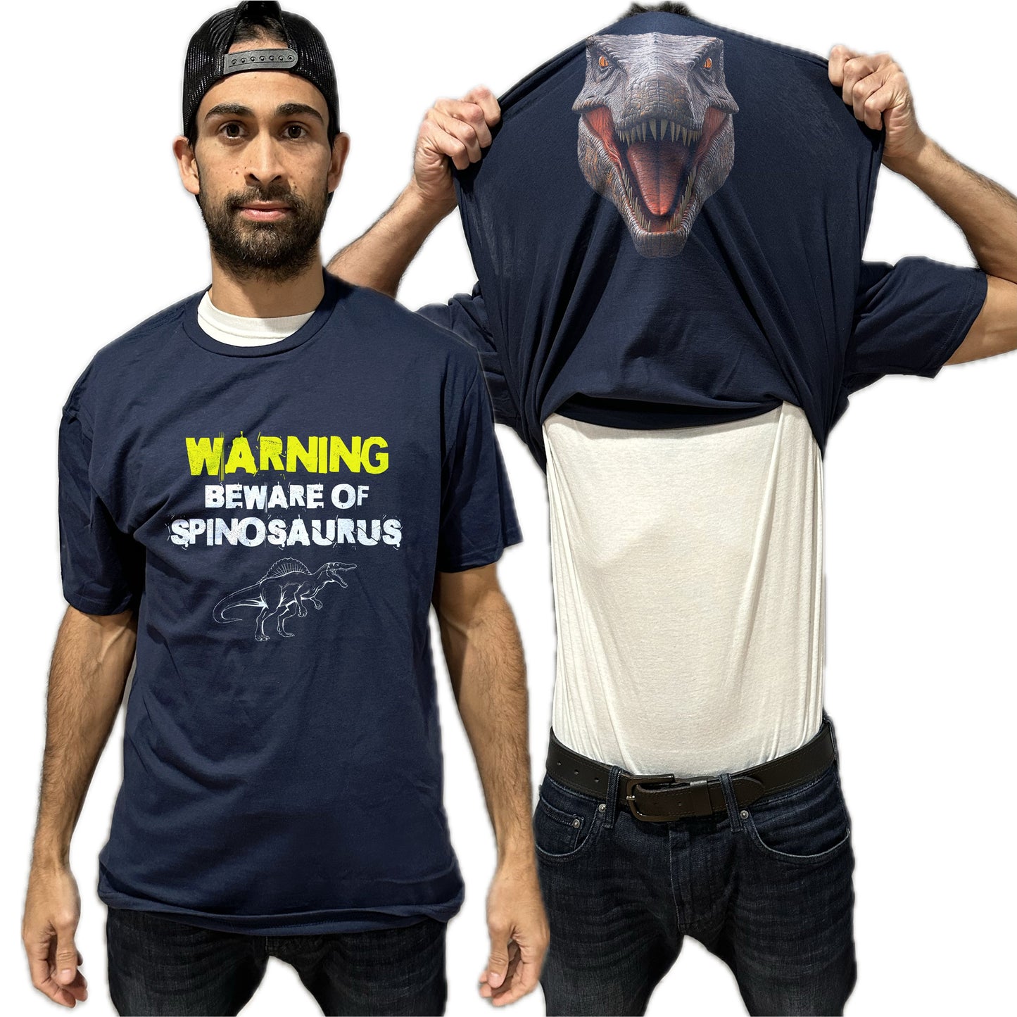 Beware of Spinosaurus Flip Shirt - Funny Dinosaur T-Shirt Flip Tee