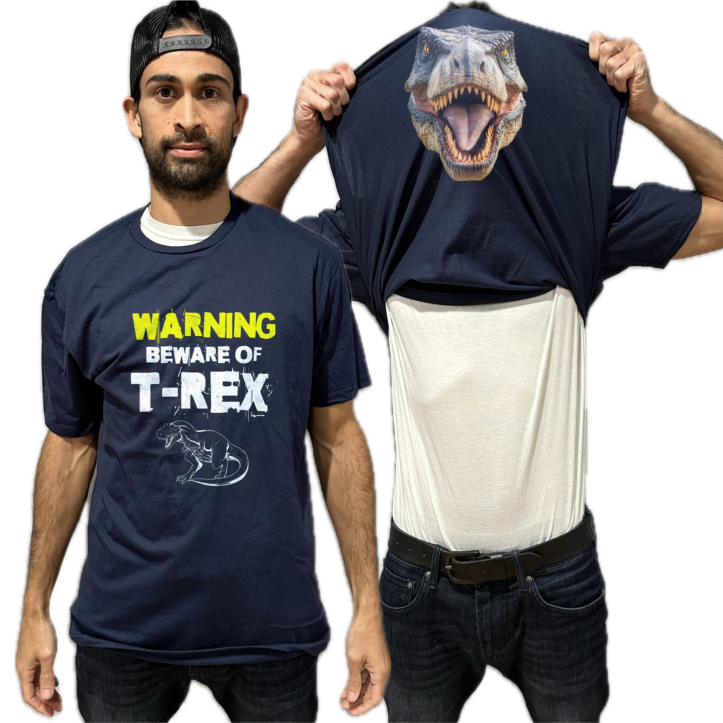 Beware of T-Rex Flip Shirt - Funny Tyrannosaurus Rex Dinosaur T-Shirt Flip Tee