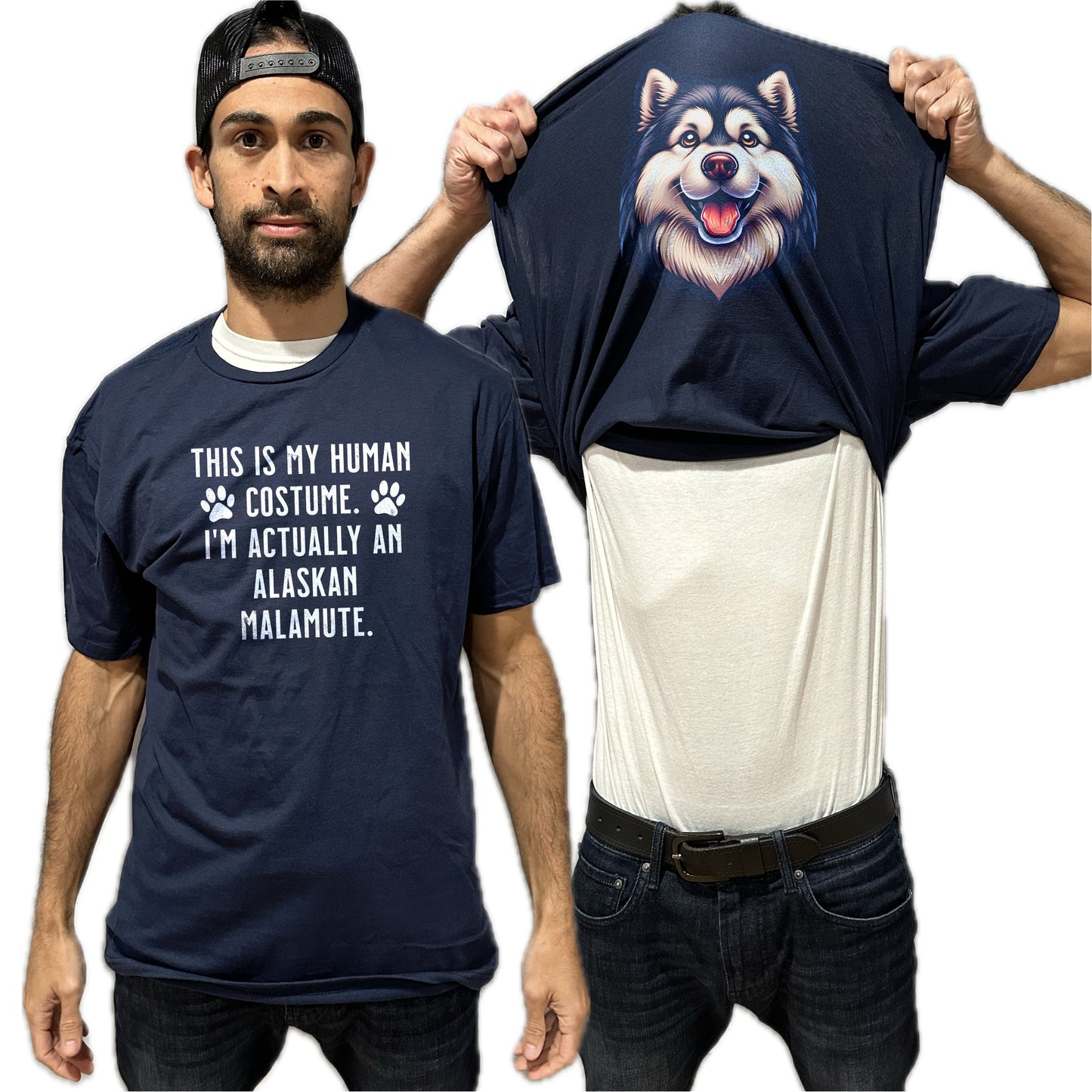 I'm Really An Alaskan Malamute Flip Shirt - Funny Dog Owner T-Shirt Flip Tee