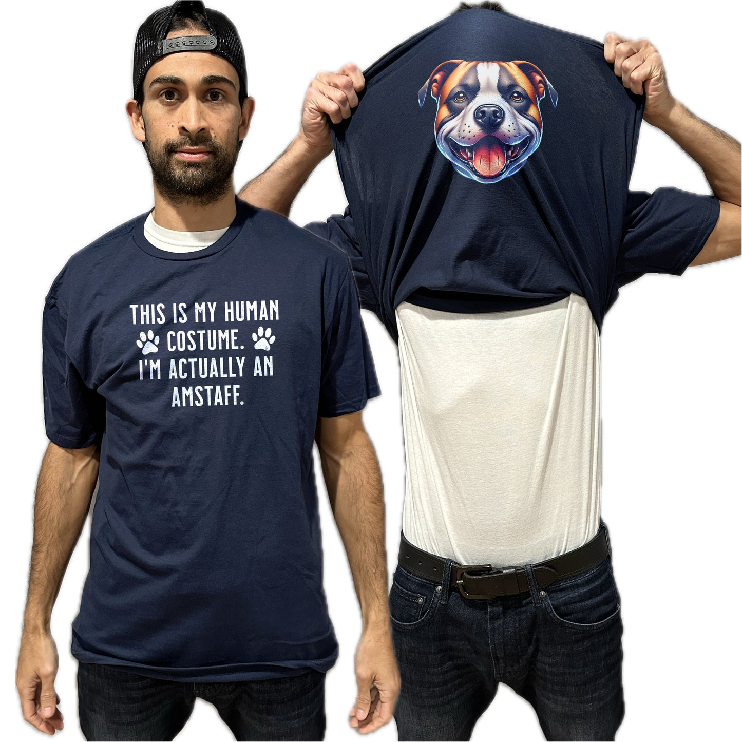 I'm Really An American Staffordshire Terrier Flip Shirt - Funny Dog Owner T-Shirt Flip Tee