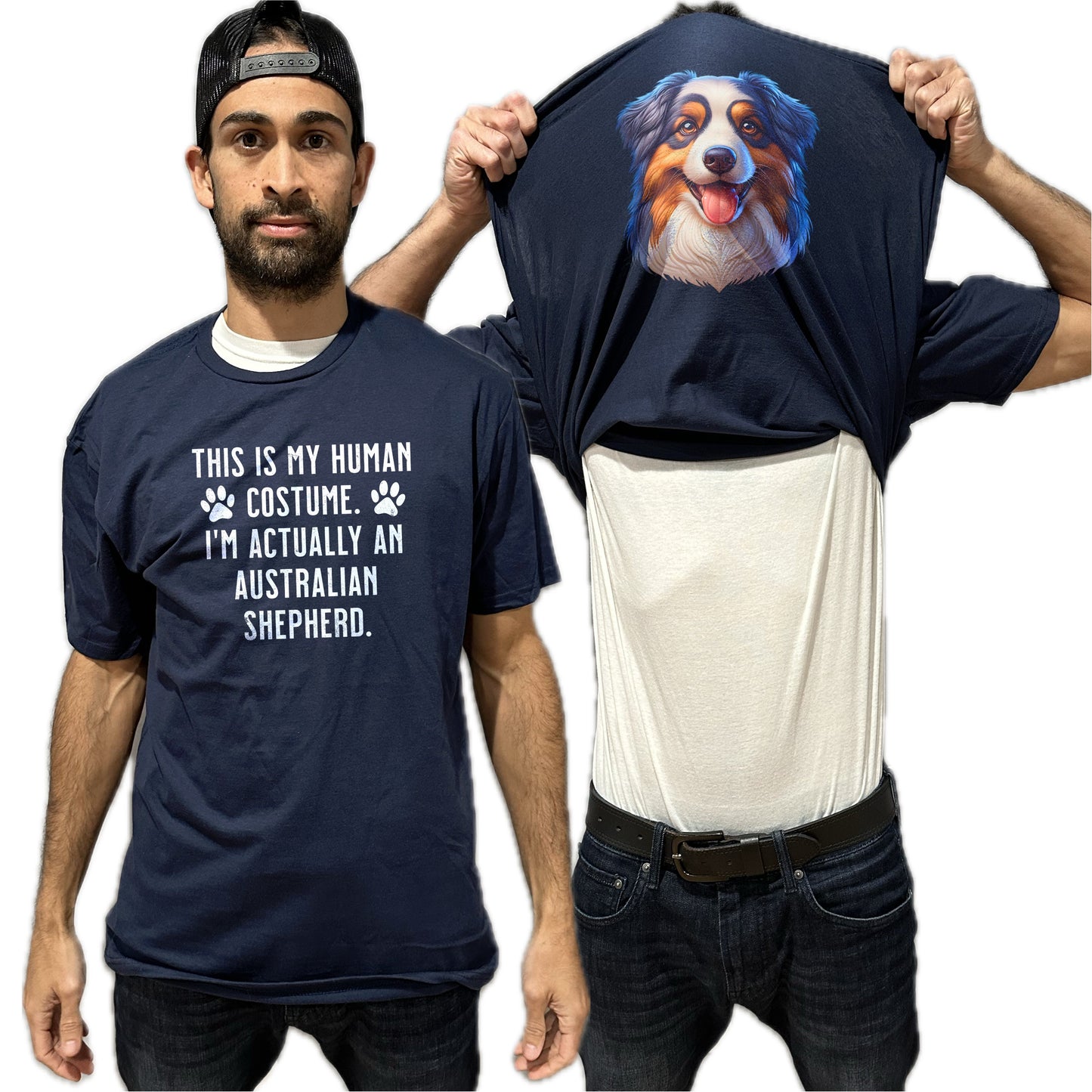 I'm Really An Australian Shepherd Flip Shirt - Funny Dog Owner T-Shirt Flip Tee