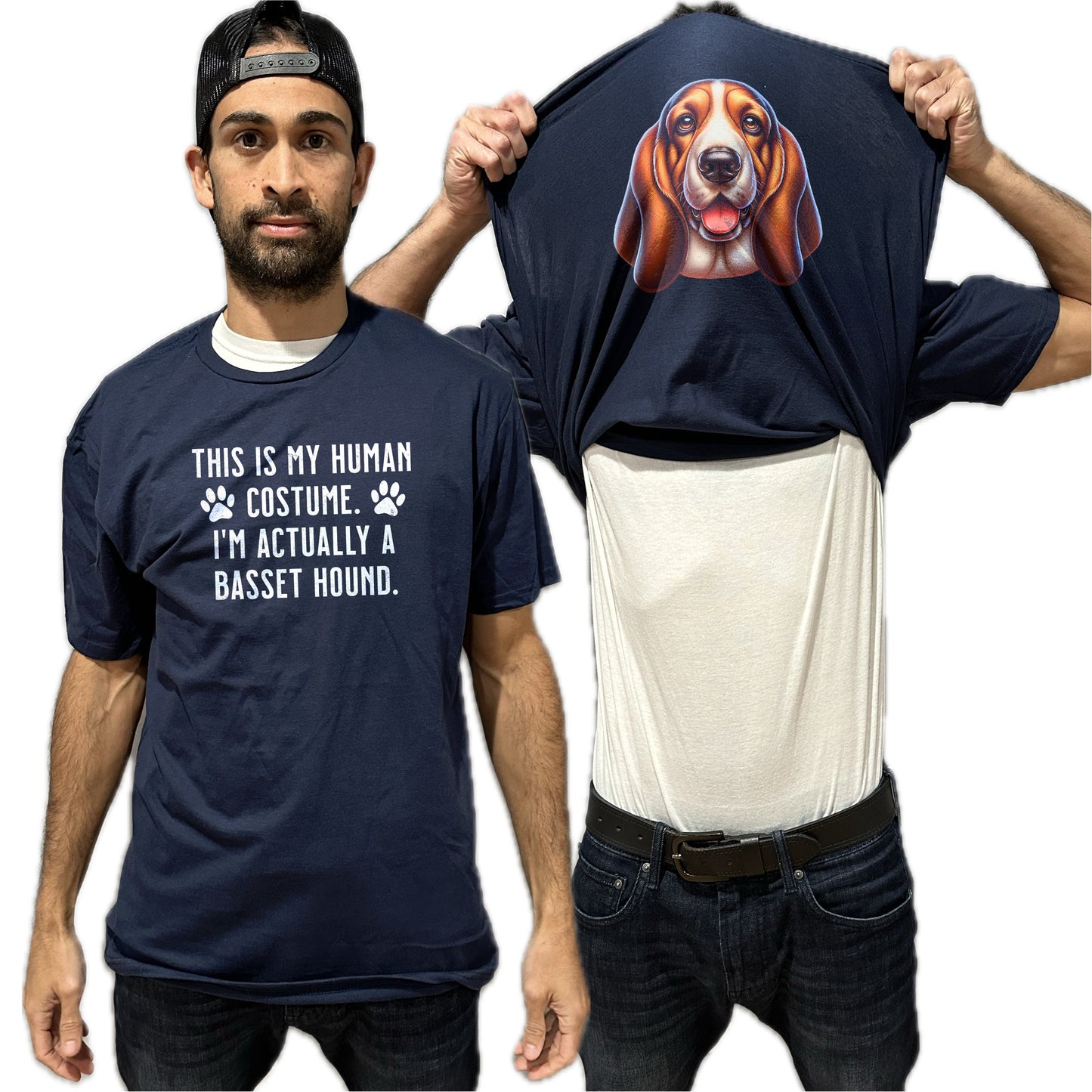 I'm Really A Basset Hound Flip Shirt - Funny Dog Owner T-Shirt Flip Tee