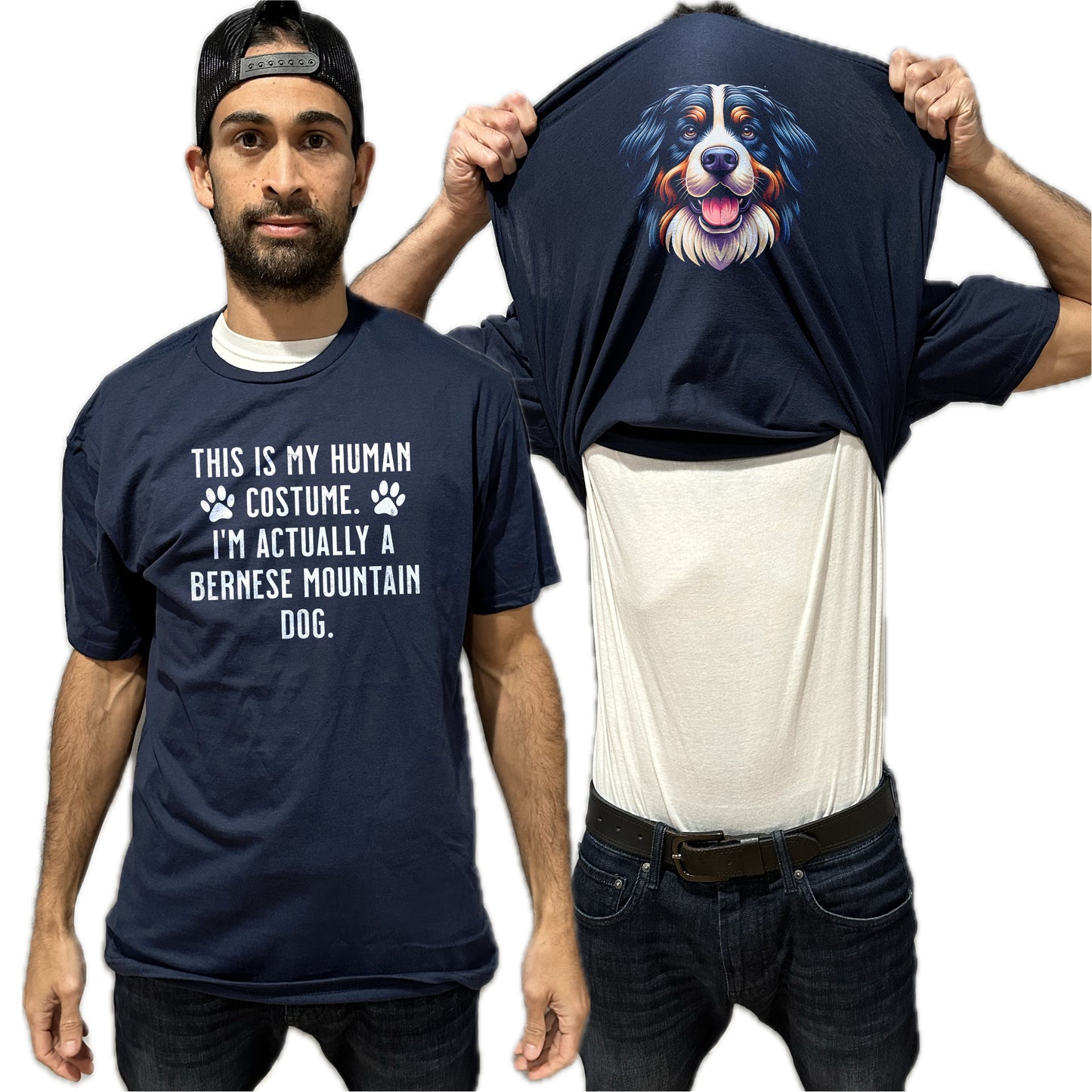 I'm Really A Bernese Mountain Dog Flip Shirt - Funny Dog Owner T-Shirt Flip Tee