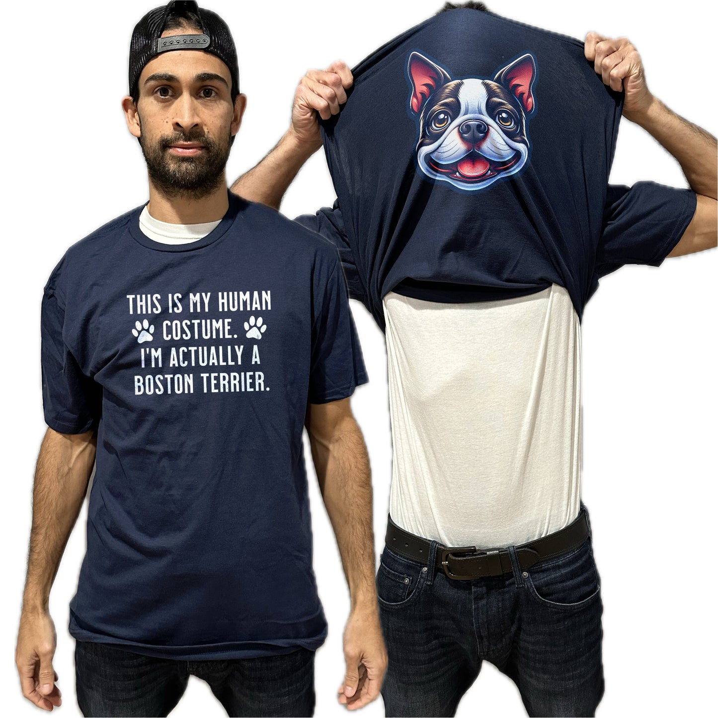 I'm Really A Boston Terrier Flip Shirt - Funny Dog Owner T-Shirt Flip Tee
