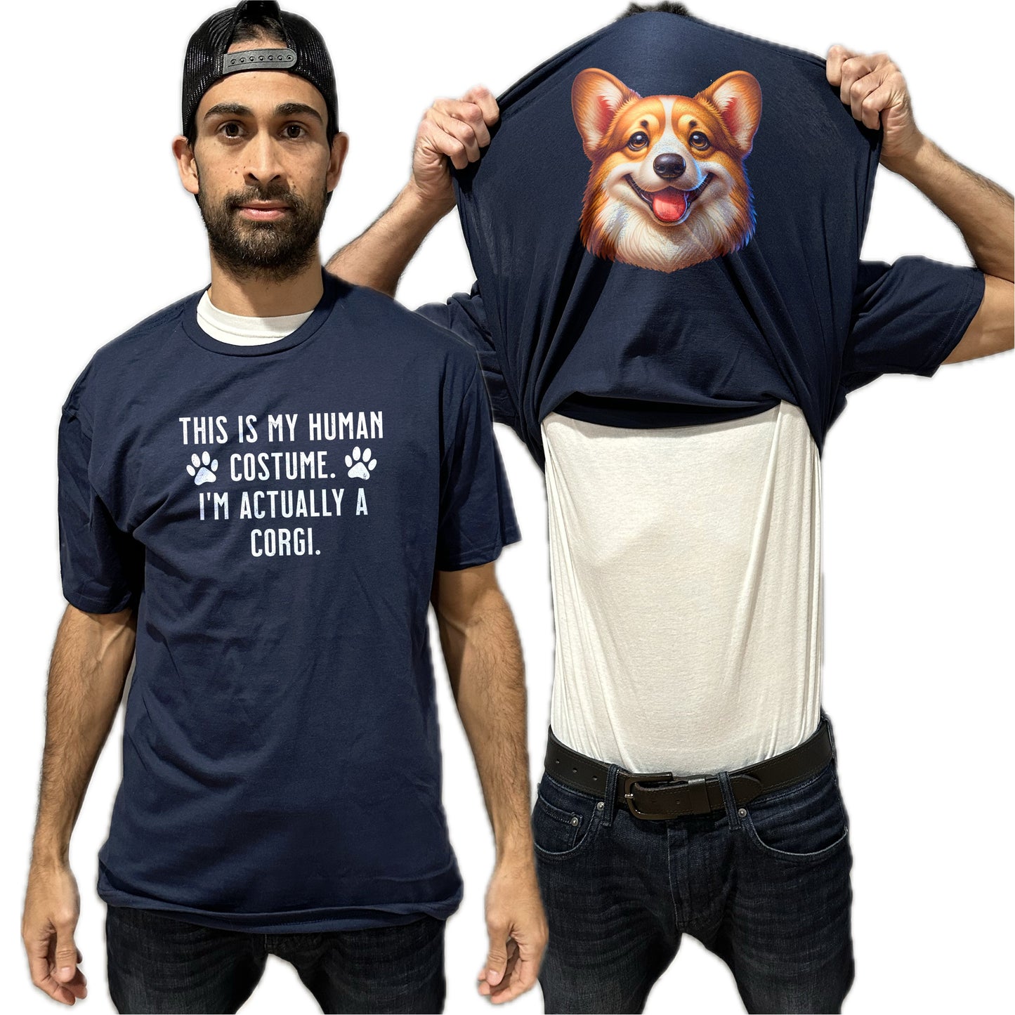 I'm Really A Corgi Flip Shirt - Funny Dog Owner T-Shirt Flip Tee