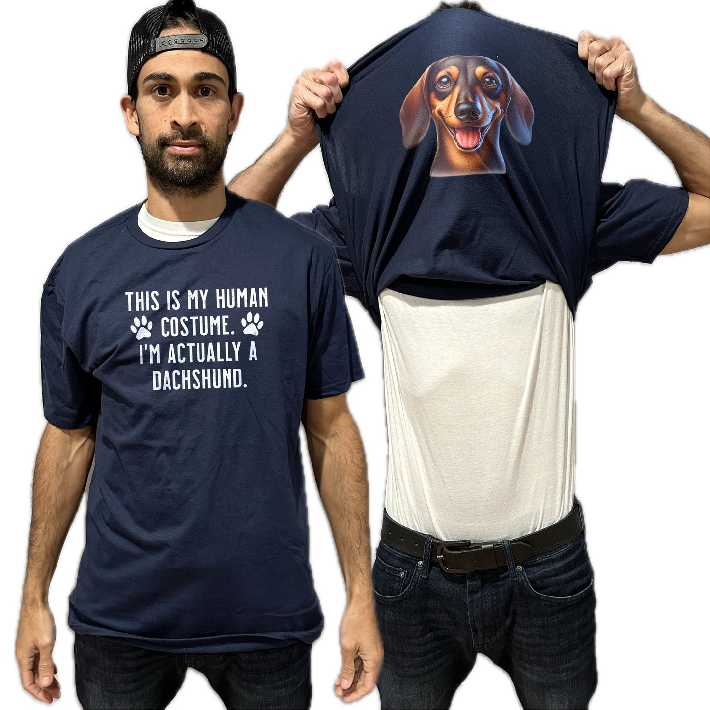 I'm Really A Dachshund Flip Shirt - Funny Dog Owner T-Shirt Flip Tee