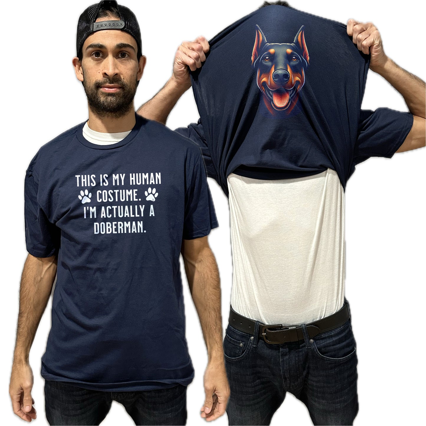 I'm Really A Doberman Flip Shirt - Funny Dog Owner T-Shirt Flip Tee