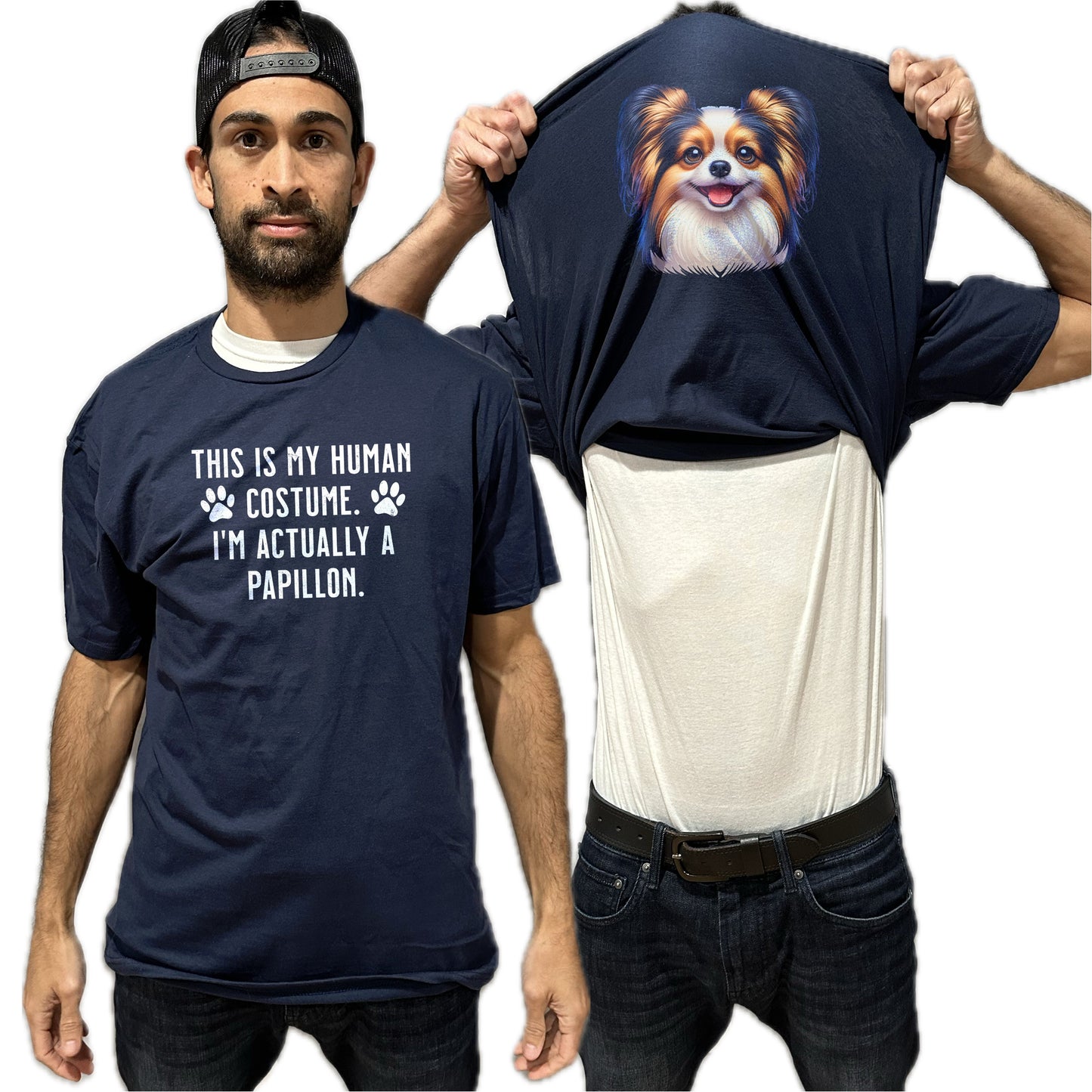 I'm Really A Papillon Flip Shirt - Funny Dog Owner T-Shirt Flip Tee