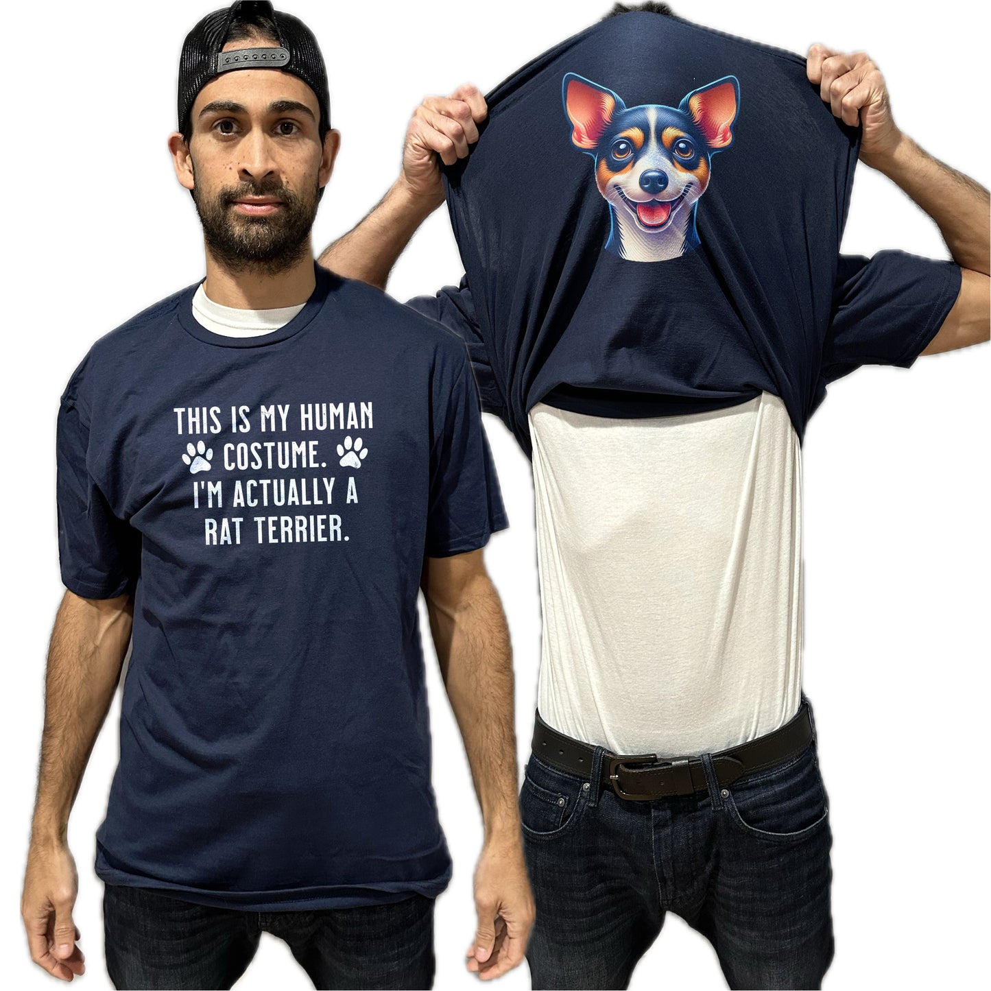 I'm Really A Rat Terrier Flip Shirt - Funny Dog Owner T-Shirt Flip Tee