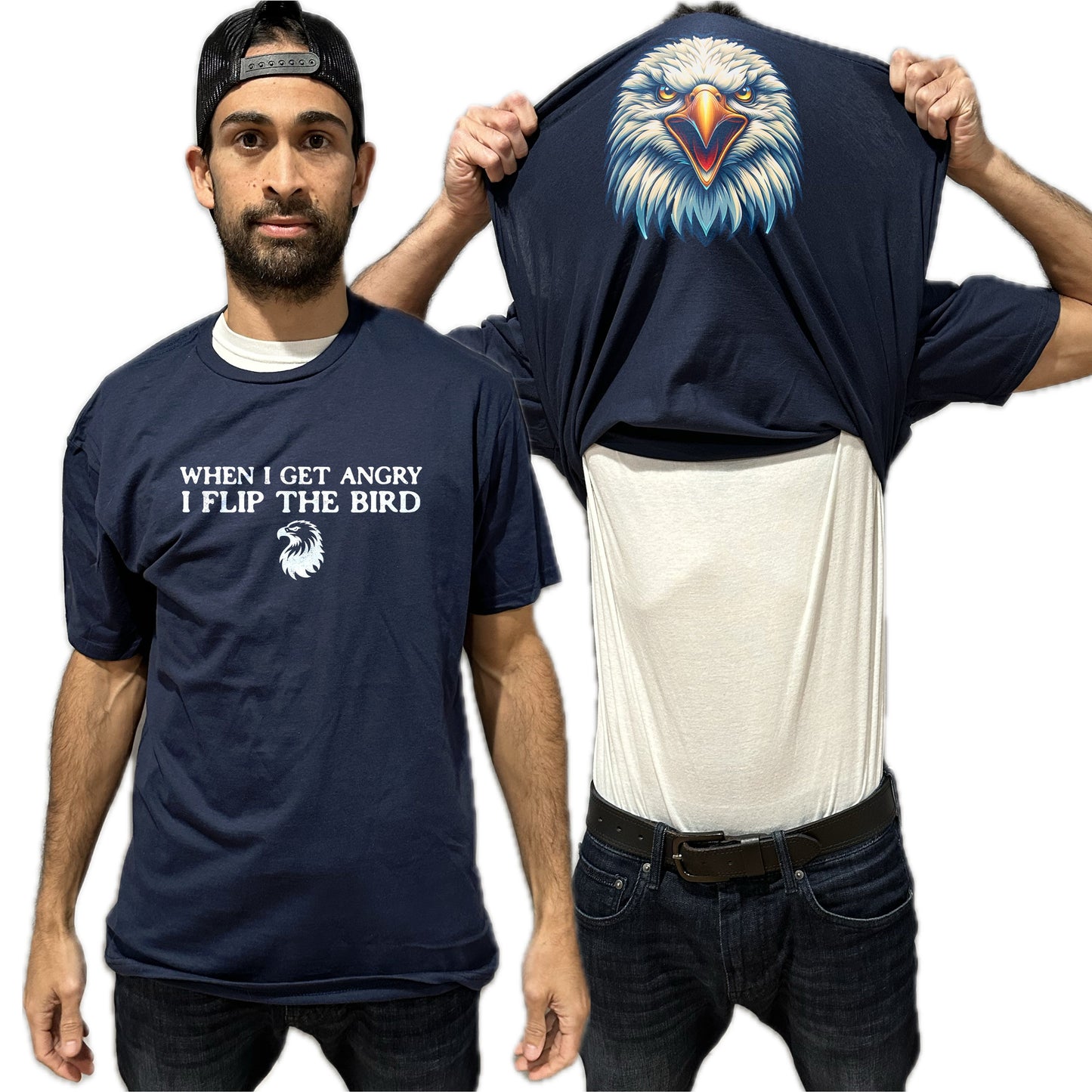 When I Get Angry I Flip The Bird Flip Shirt - Funny Bald Eagle T-Shirt
