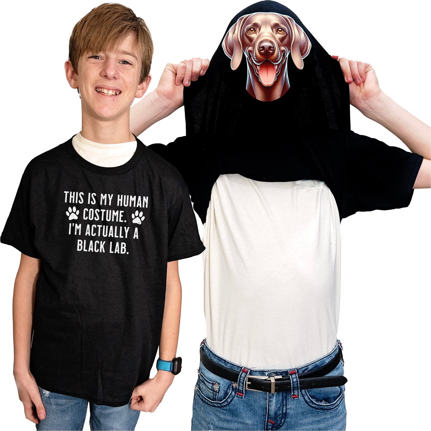 I'm Really A Weimaraner Flip Shirt - Funny Dog Owner T-Shirt Flip Tee