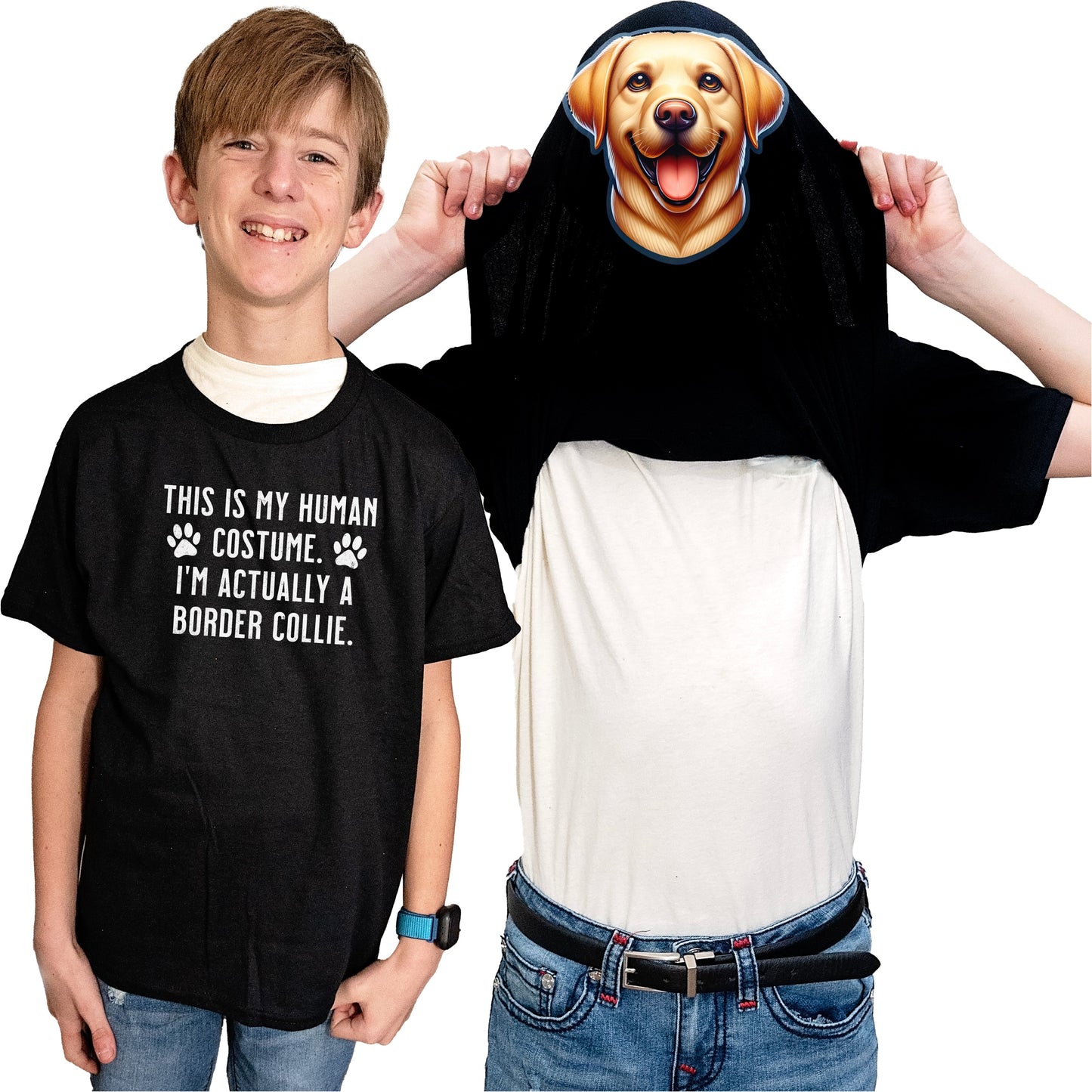 I'm Really A Yellow Lab Flip Shirt - Funny Dog Owner T-Shirt Flip Tee