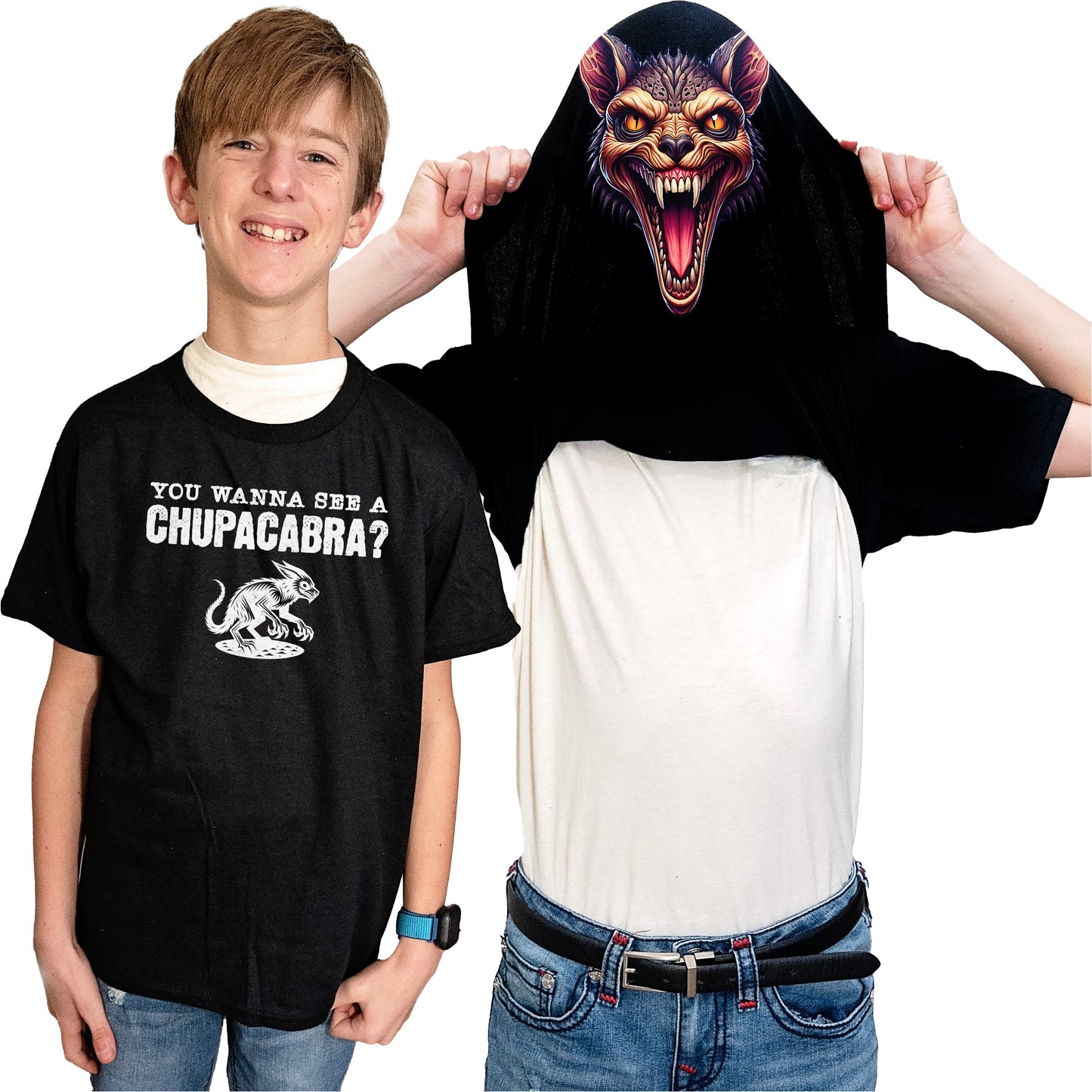 You Wanna See A Chupacabra Flip Shirt - Funny Chupacabra Face Cryptozoology T-Shirt Flip Tee