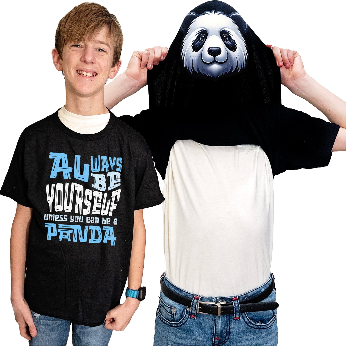 Always Be Yourself Unless You Can Be A Panda Flip Shirt - Funny Panda Bear Face T-Shirt Flip Tee