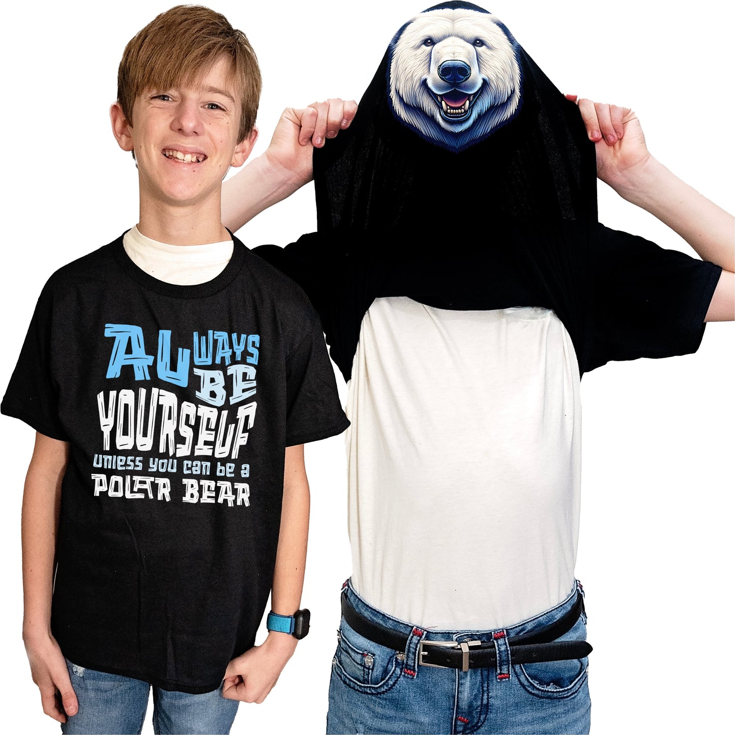 Always Be Yourself Unless You Can Be A Polar Bear Flip Shirt - Funny Animal Face T-Shirt Flip Tee