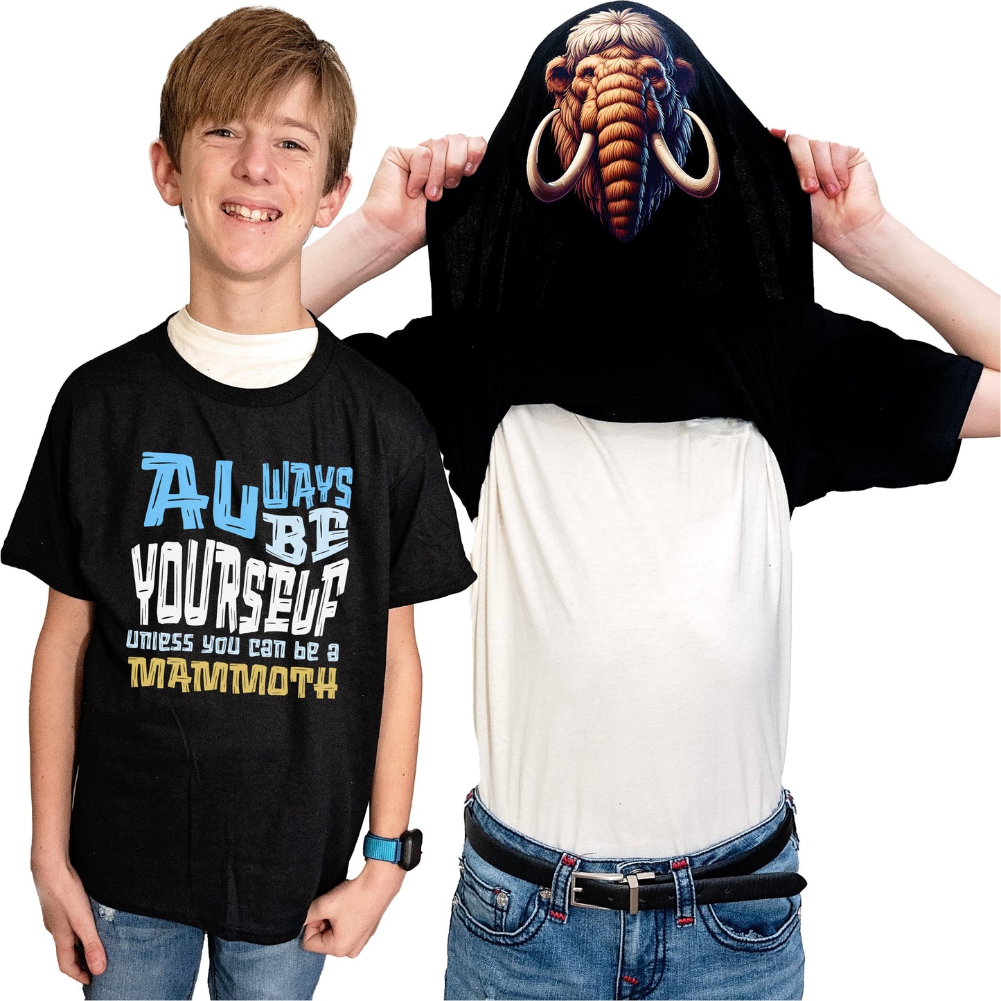 Always Be Yourself Unless You Can Be A Mammoth Flip Shirt - Funny Woolly Mammoth Face T-Shirt Flip Tee