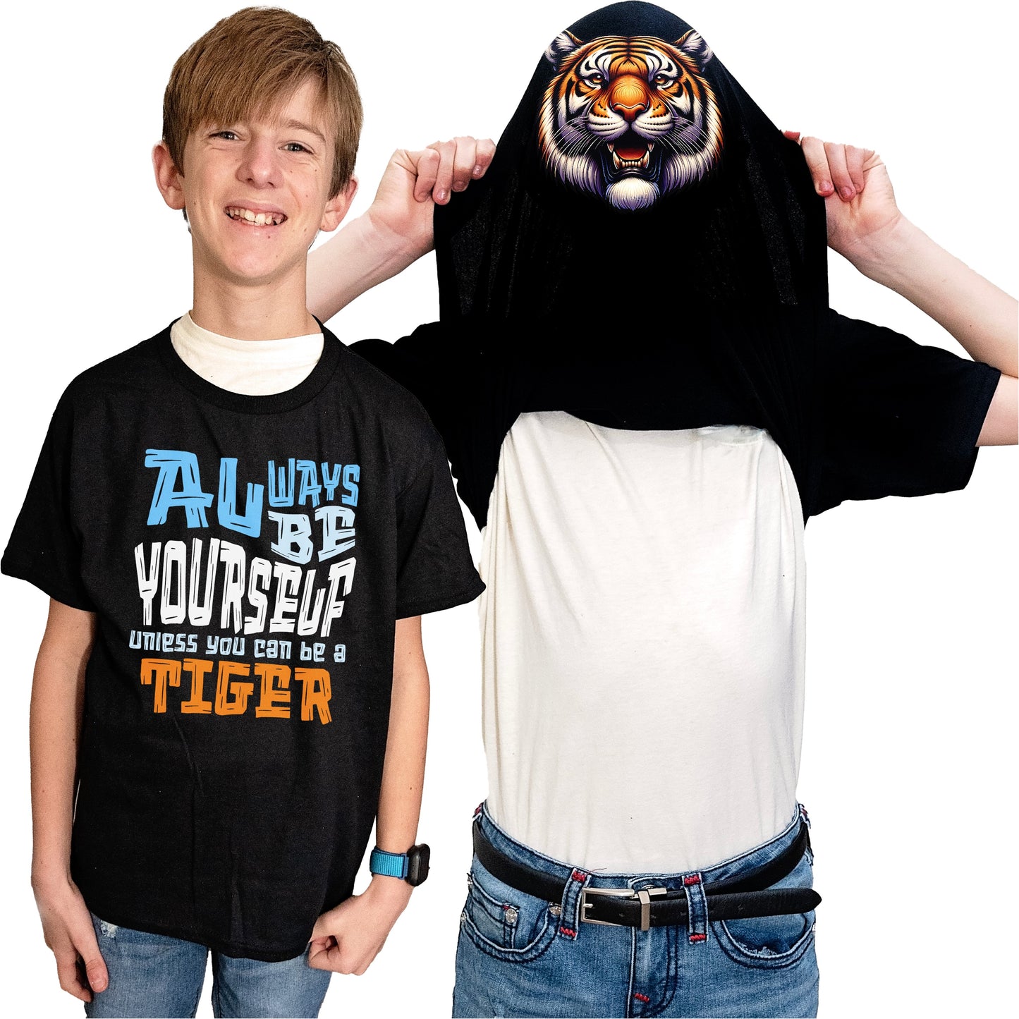 Always Be Yourself Unless You Can Be A Tiger Flip Shirt - Funny Tiger Face T-Shirt Flip Tee