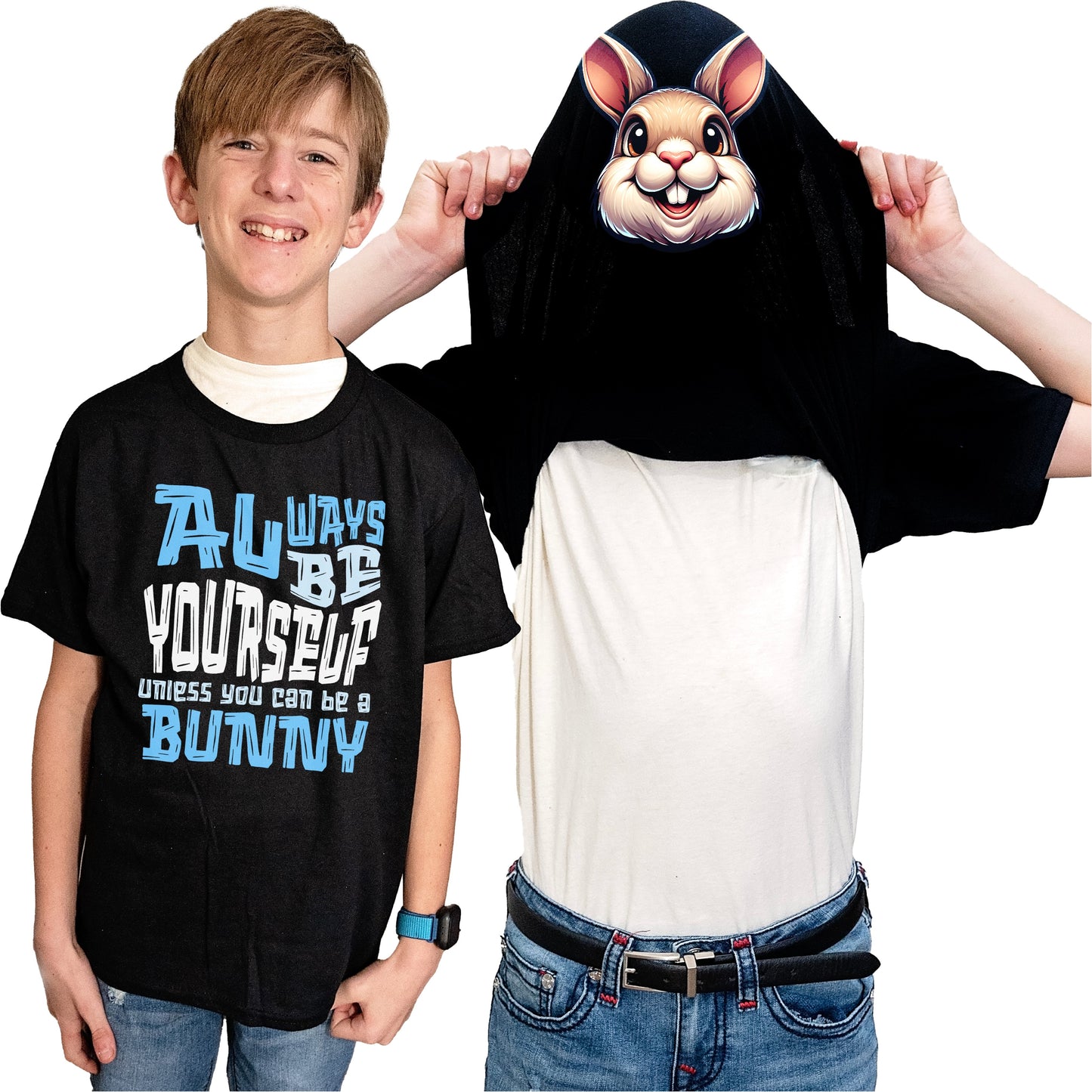 Always Be Yourself Unless You Can Be A Bunny Flip Shirt - Funny Rabbit Face T-Shirt Flip Tee