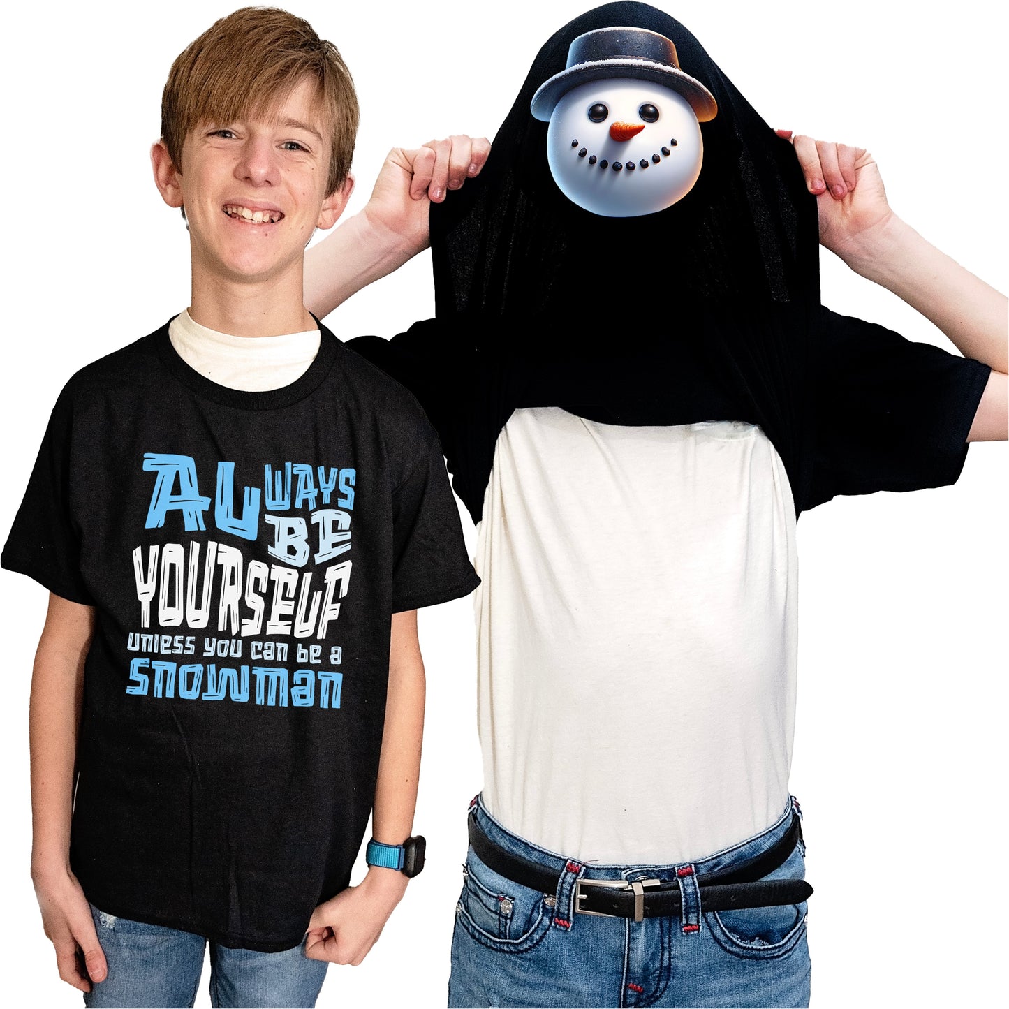 Always Be Yourself Unless You Can Be A Snowman Flip Shirt - Funny Snowman Face T-Shirt Flip Tee