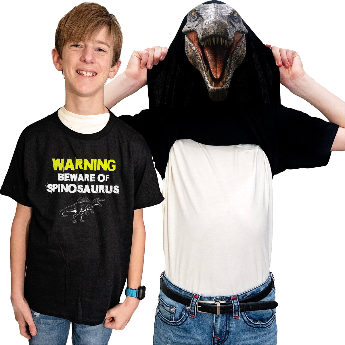 Beware of Spinosaurus Flip Shirt - Funny Dinosaur T-Shirt Flip Tee