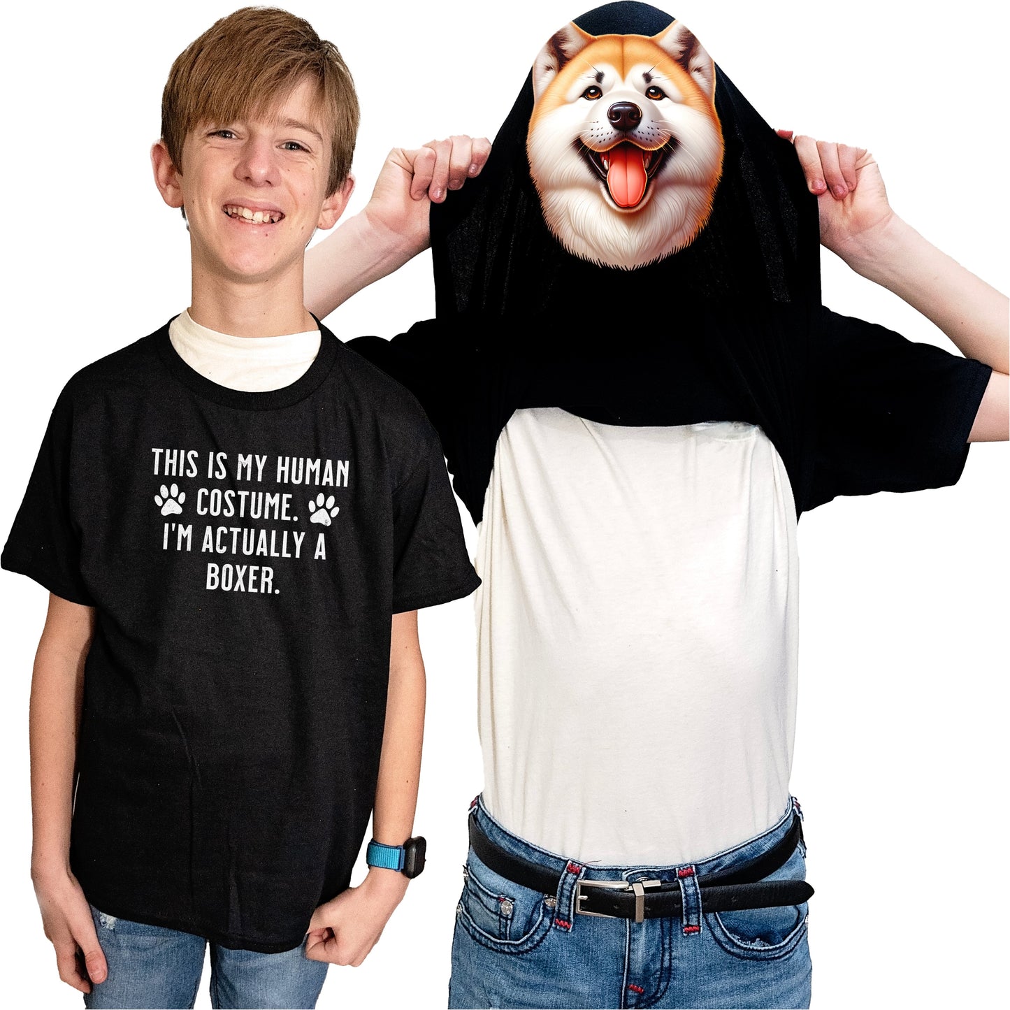 I'm Really An Akita Inu Flip Shirt - Funny Dog Owner T-Shirt Flip Tee